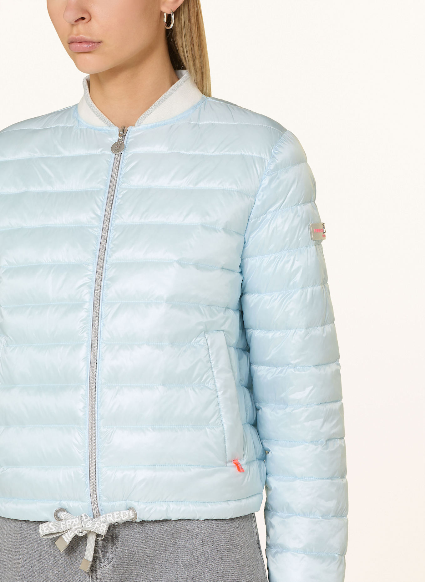 FRIEDA & FREDDIES Blouson KEIRA mit Glitzergarn: HELLBLAU