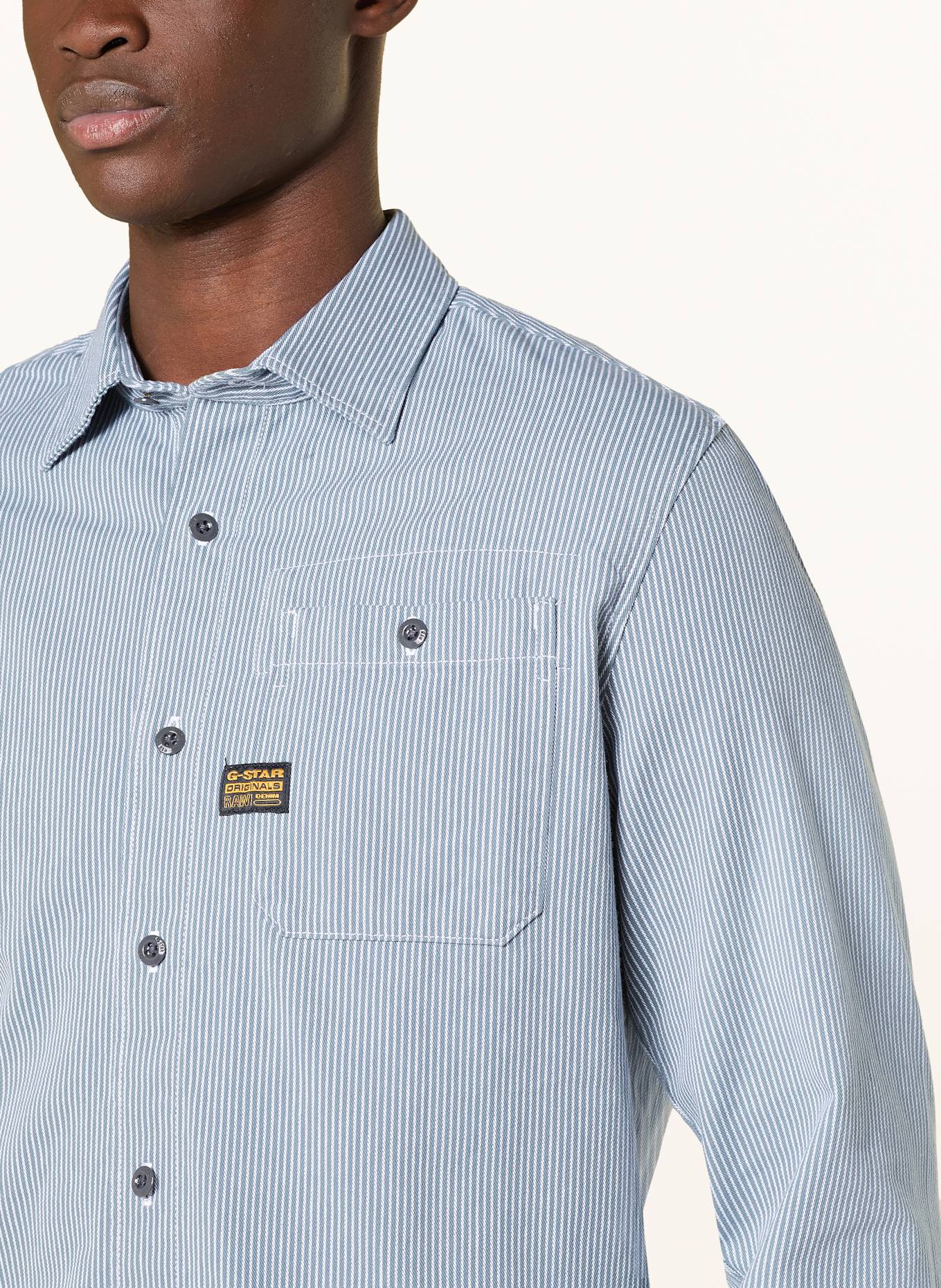 G-Star Hemd BRISTUM 2.0 Slim Fit: WEISS / DUNKELBLAU