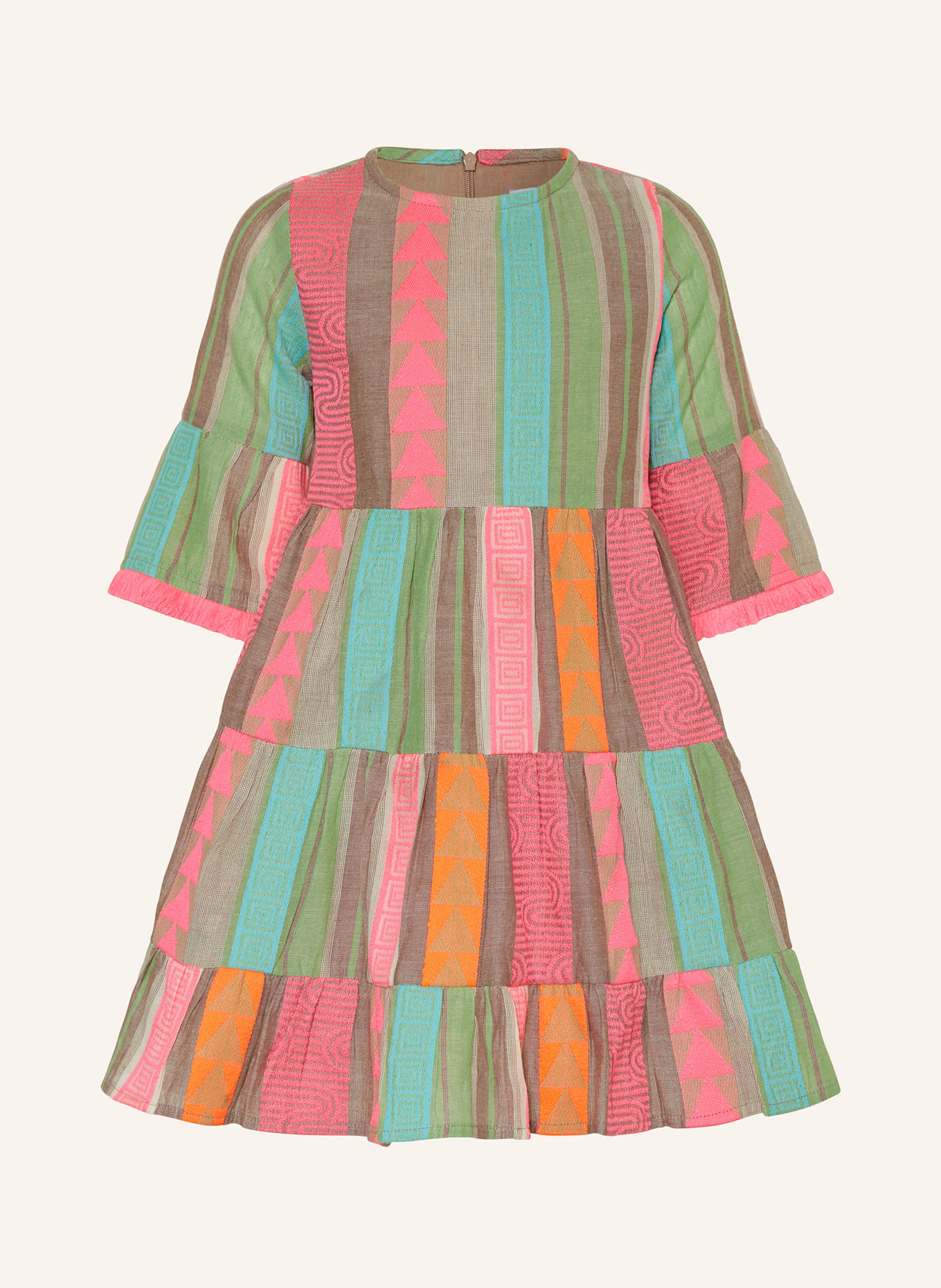 DANAMADE Kleid: GRÜN/ PINK/ ORANGE