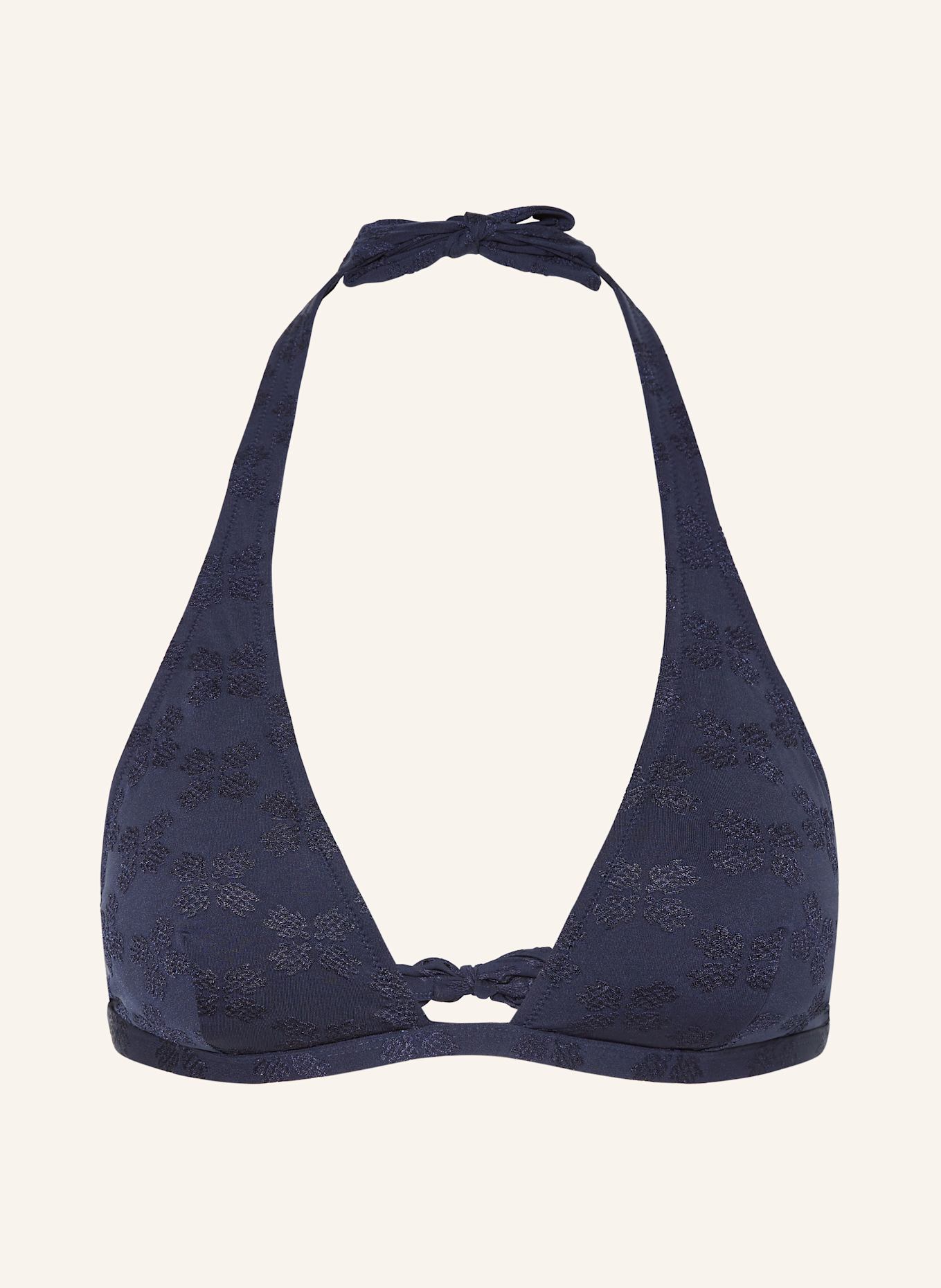VILEBREQUIN Neckholder-Bikini-Top JACQUARD TURTLE MONOGRAM FLECHE: DUNKELBLAU