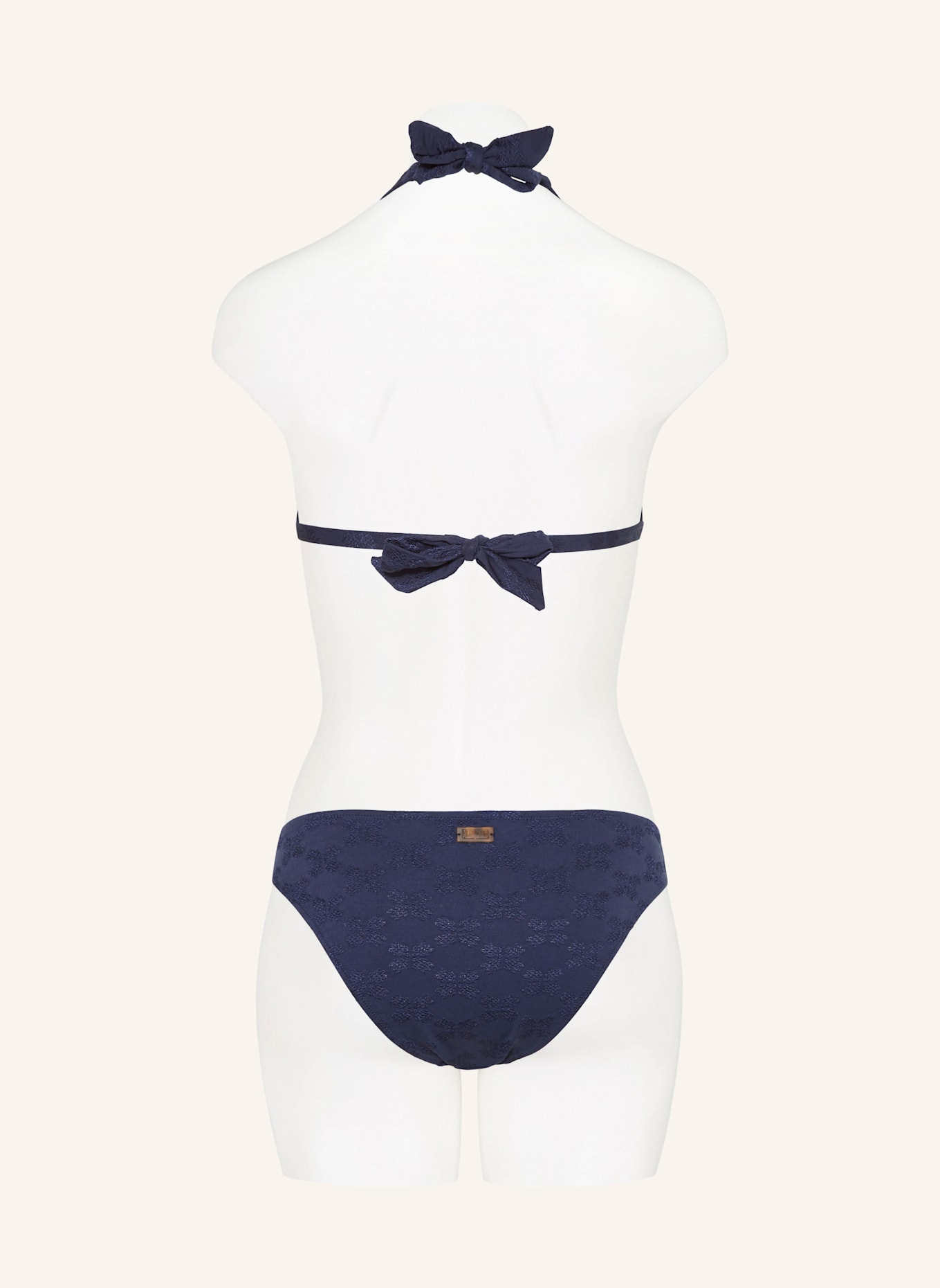 VILEBREQUIN Neckholder-Bikini-Top JACQUARD TURTLE MONOGRAM FLECHE: DUNKELBLAU