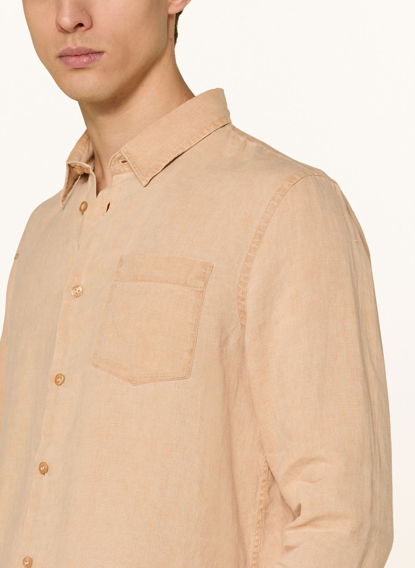 VILEBREQUIN Leinenhemd CAROUBIS Regular Fit: HELLORANGE