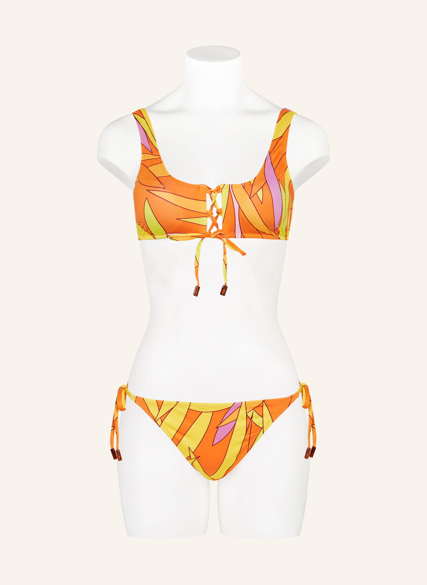 VILEBREQUIN Bustier-Bikini-Top MADRAGUE LASSY: ORANGE / GELB / ROSA