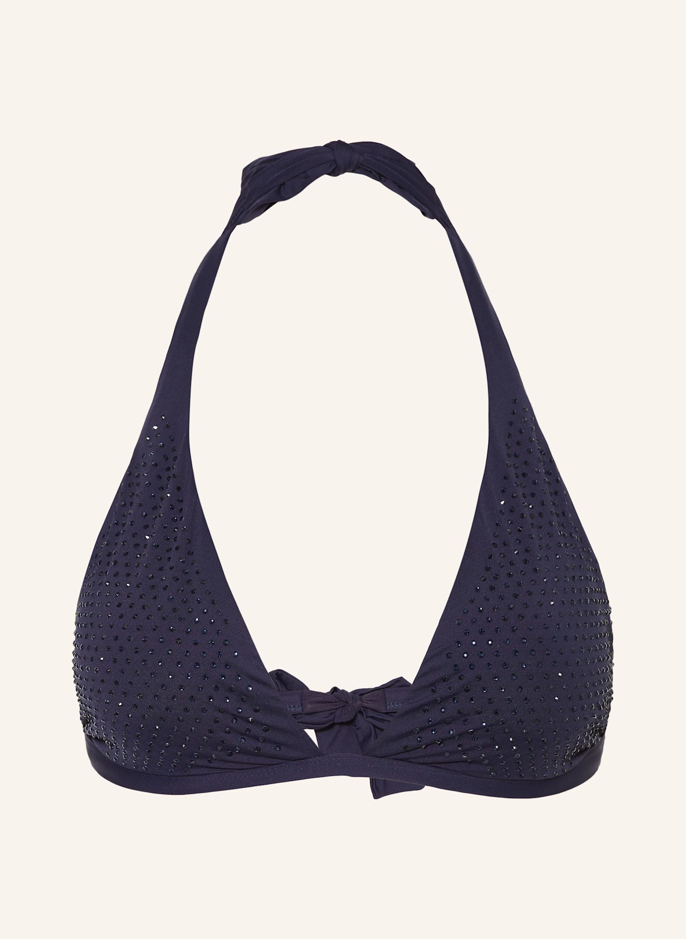 VILEBREQUIN Neckholder-Bikini-Top SPARKLING RELIEF FLECHA mit Schmucksteinen: DUNKELBLAU