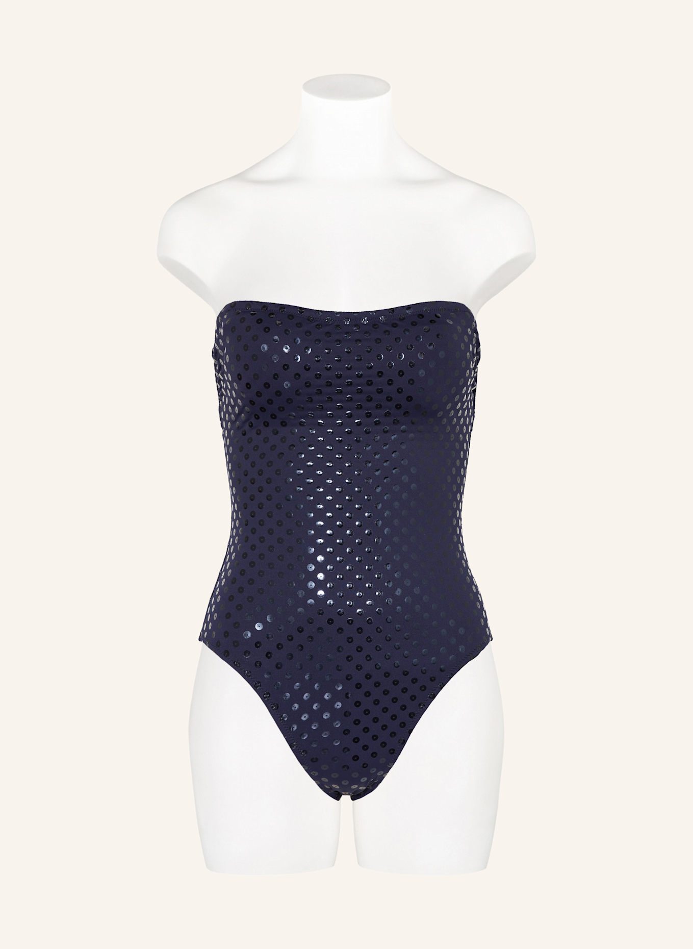 VILEBREQUIN Bandeau-Badeanzug RELIEF SPARKLING FACETTE: DUNKELBLAU