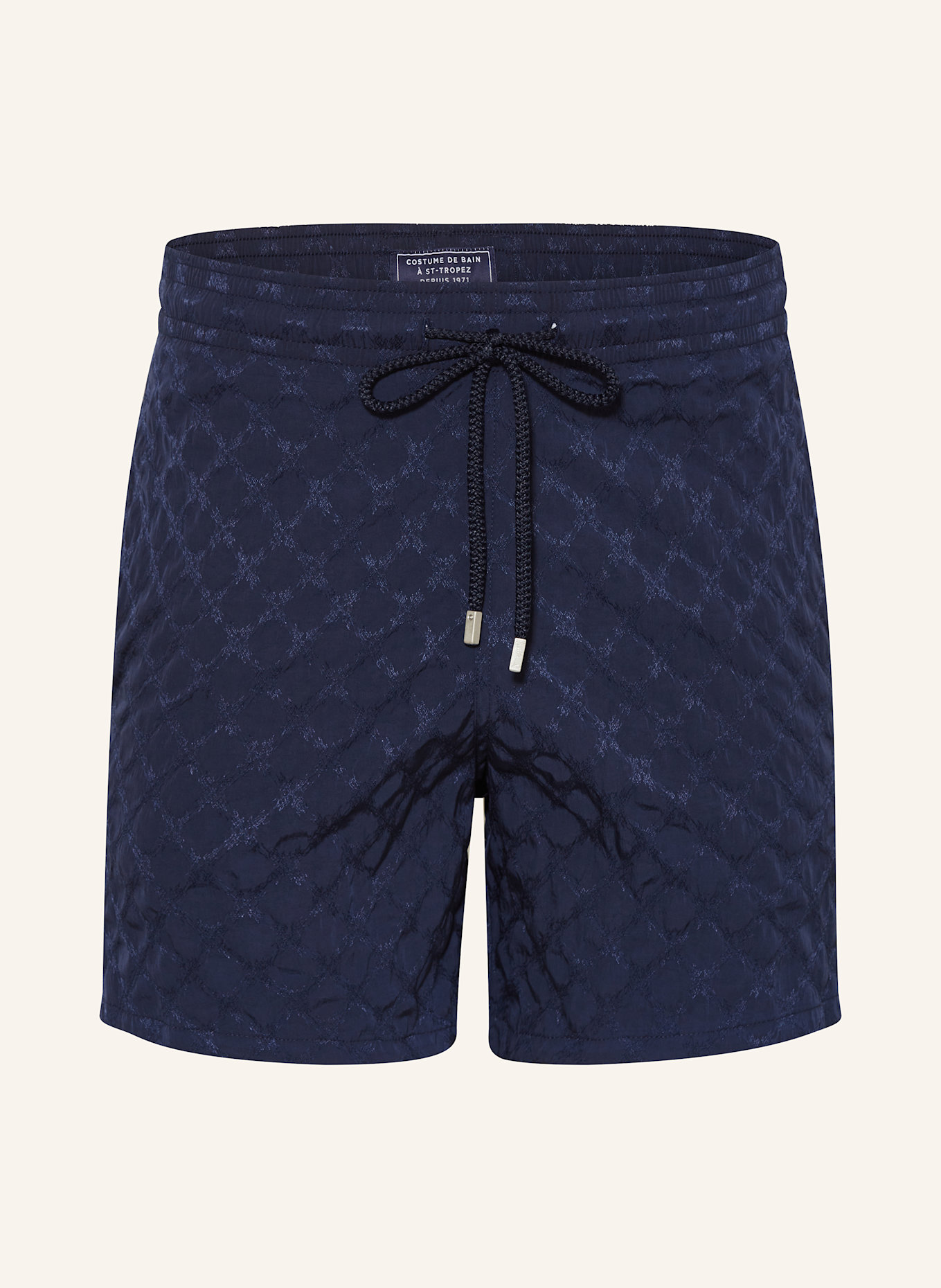 VILEBREQUIN Badeshorts TURTLE MONOGRAM JACQUARD MOOPEA: MØRKEBLÅ