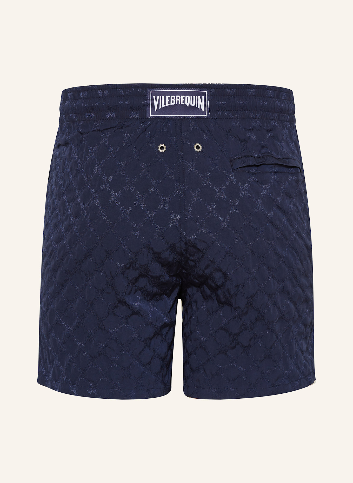 VILEBREQUIN Badeshorts TURTLE MONOGRAM JACQUARD MOOPEA: MØRKEBLÅ