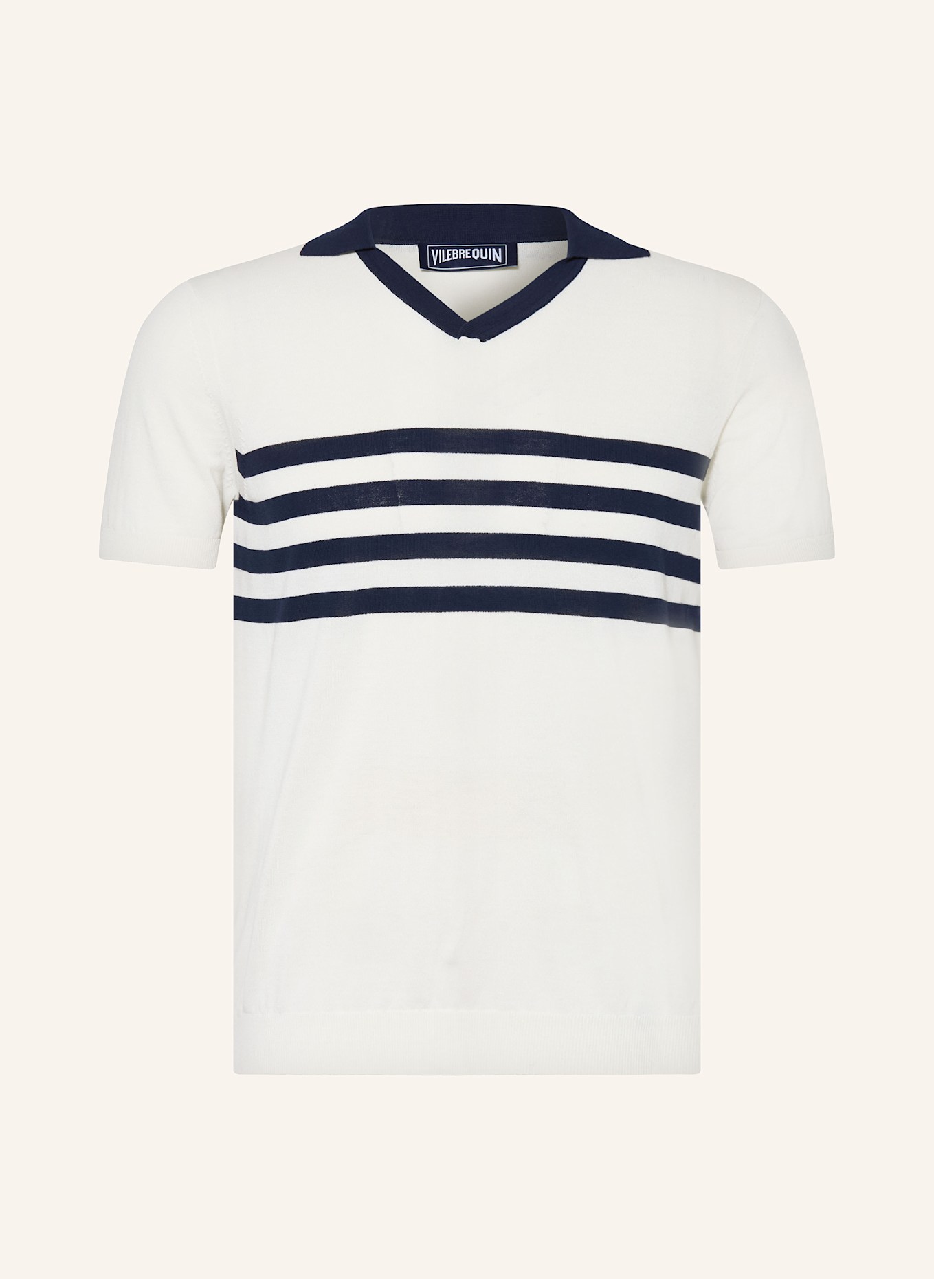 VILEBREQUIN Koszulka polo z dzianiny AMOUR: ECRU / GRANATOWY