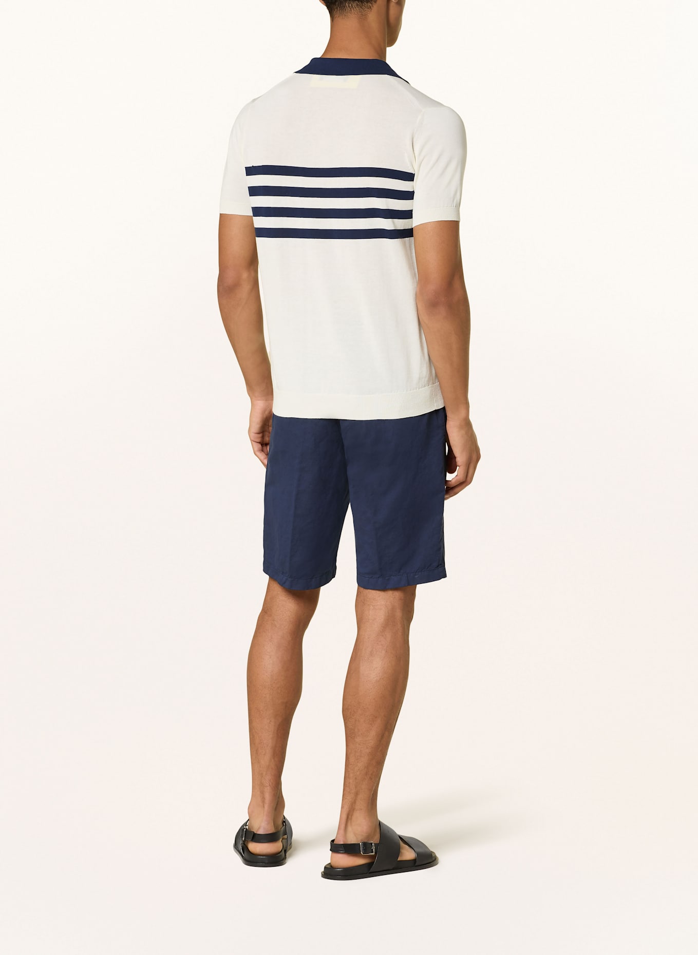 VILEBREQUIN Koszulka polo z dzianiny AMOUR: ECRU / GRANATOWY