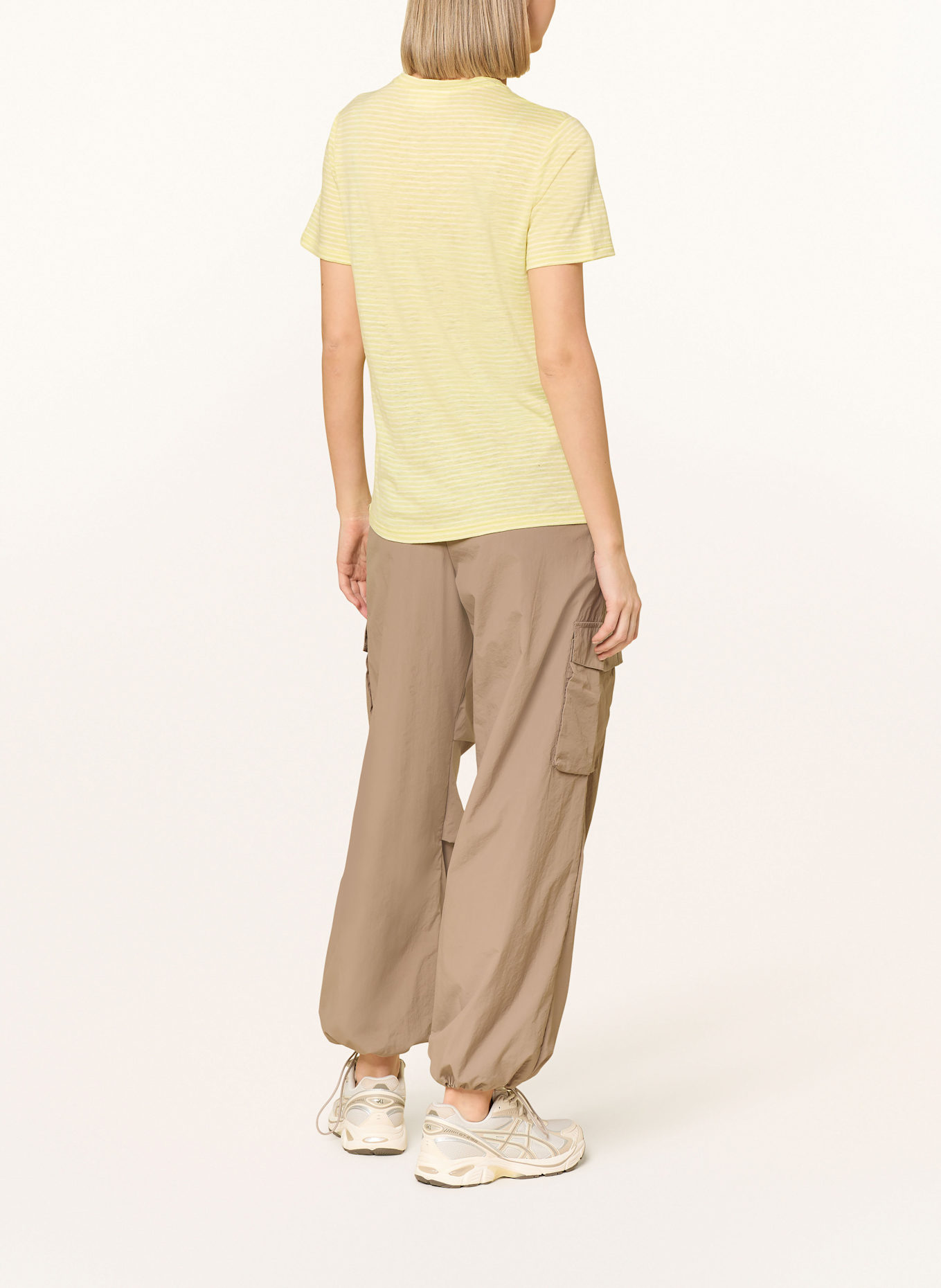 icebreaker T-Shirt aus Merinowolle mit Leinen: HELLGELB / ECRU