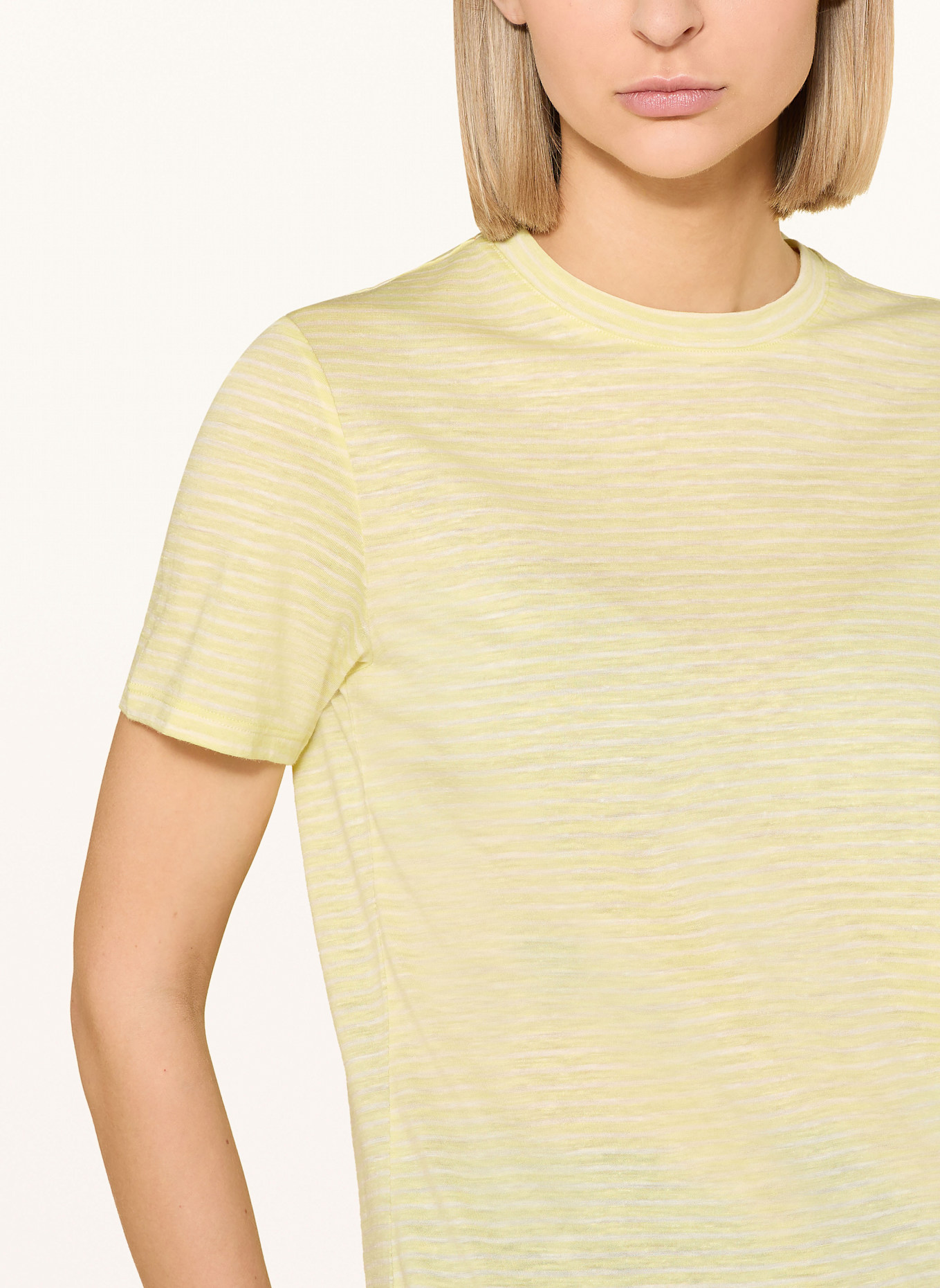 icebreaker T-Shirt aus Merinowolle mit Leinen: HELLGELB / ECRU