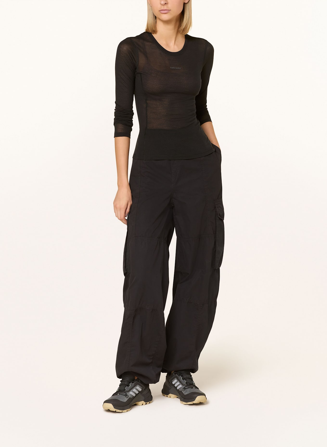 icebreaker Longsleeve MERINOMIX 75 COOL-LITE™: SCHWARZ