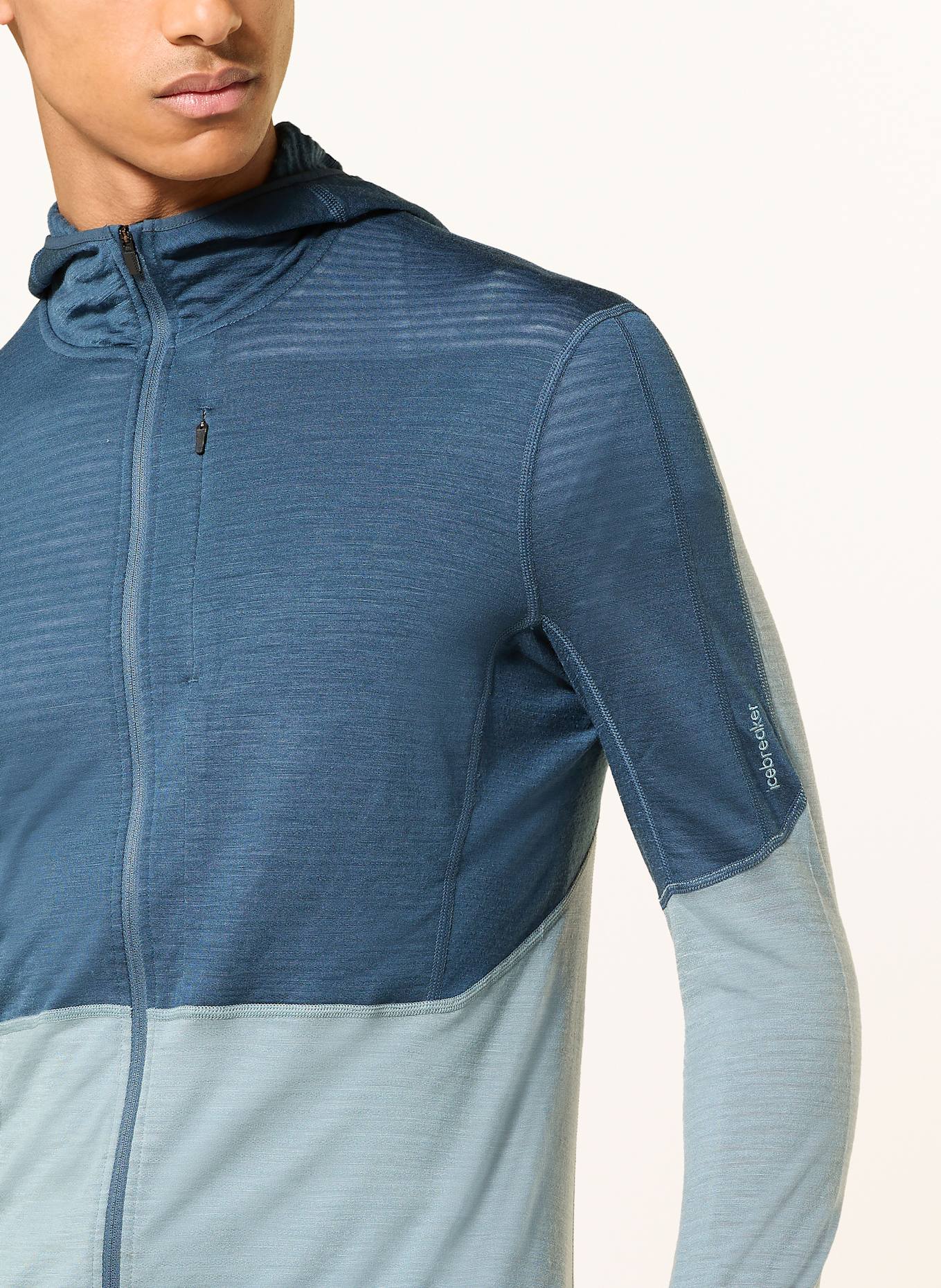 icebreaker Midlayer-Jacke MERINO BLEND REALFLEECE™ DESCEDER mit Merinowolle: PETROL / MINT