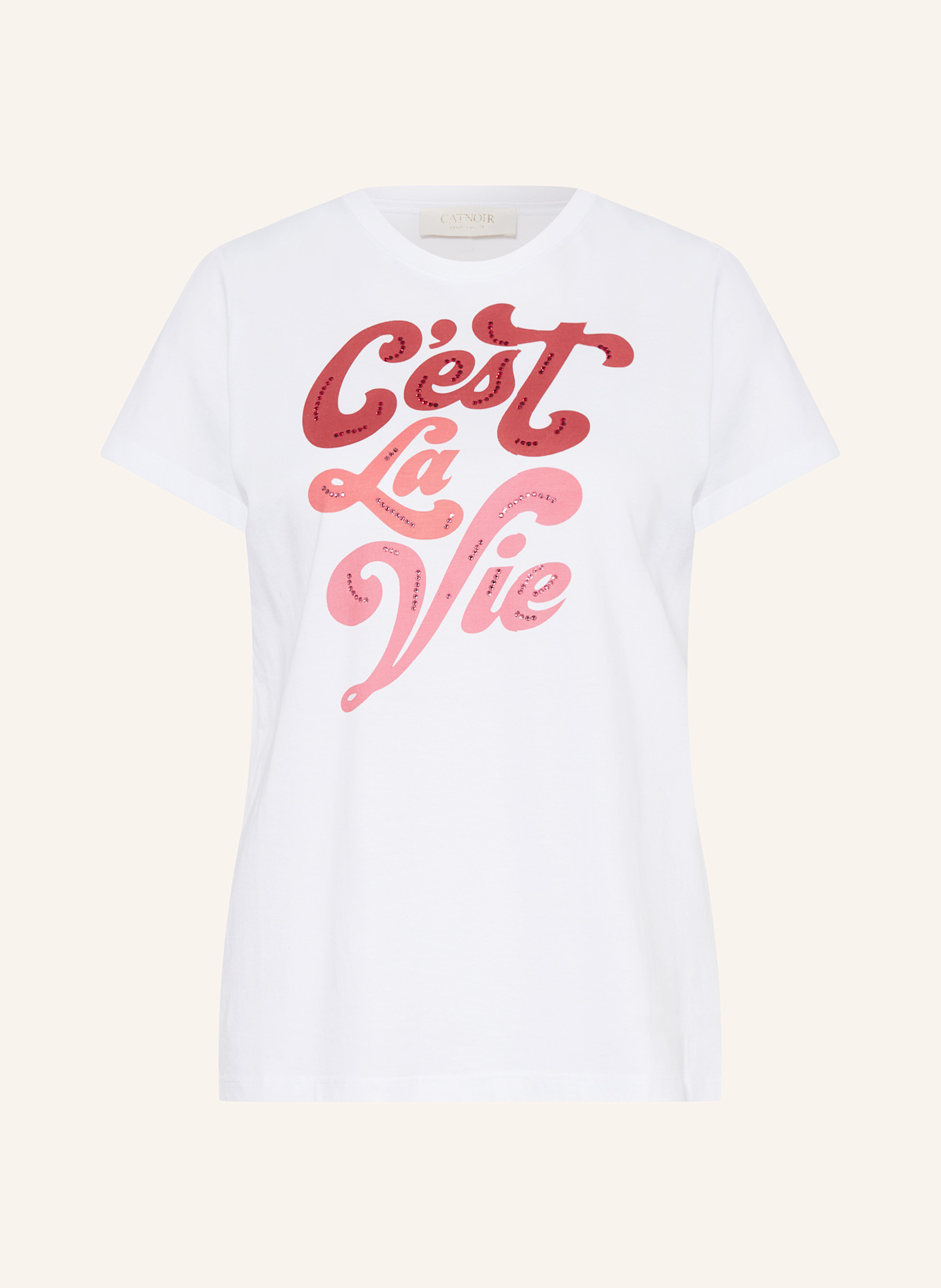 CATNOIR T-Shirt: WEISS / HELLROT