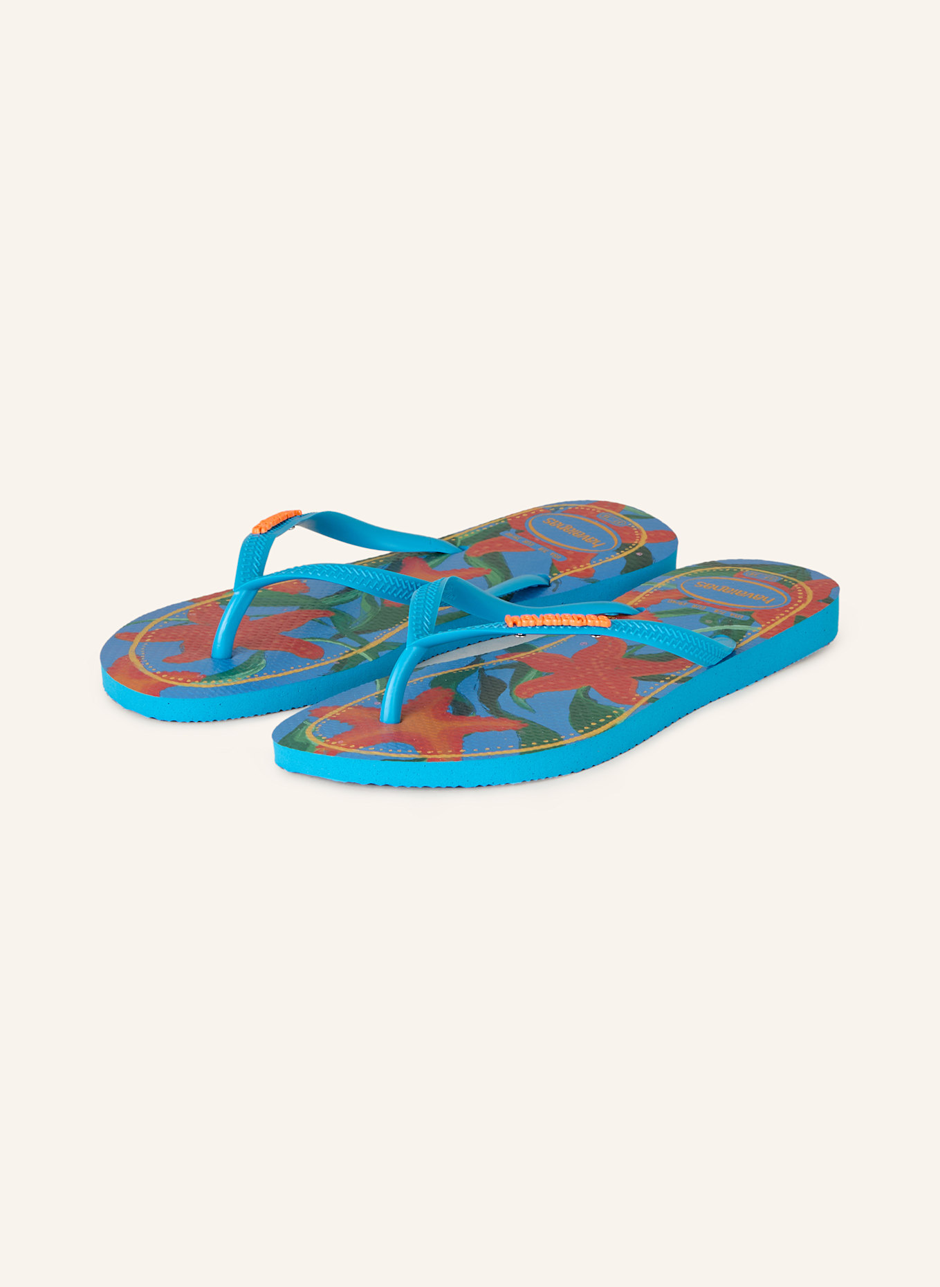 havaianas Zehentrenner TROPICAL: TÜRKIS / GRÜN / ROT