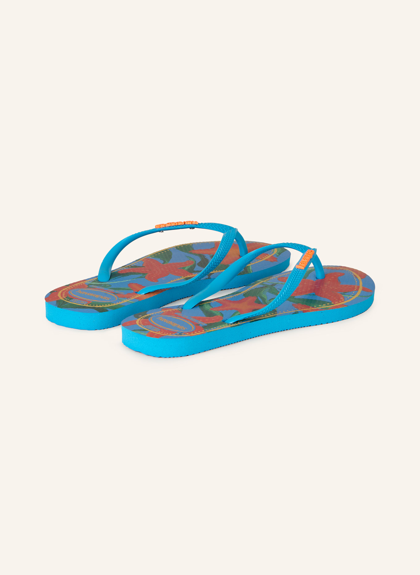 havaianas Zehentrenner TROPICAL: TÜRKIS / GRÜN / ROT