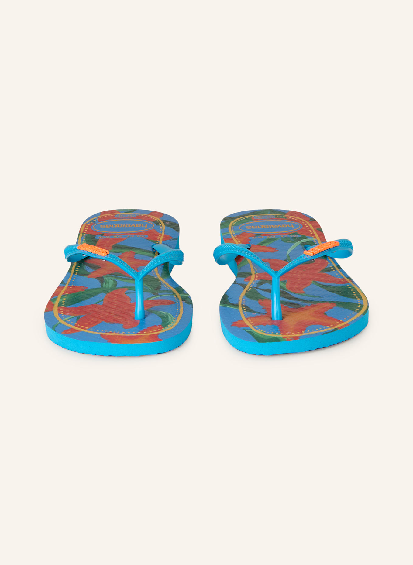 havaianas Zehentrenner TROPICAL: TÜRKIS / GRÜN / ROT