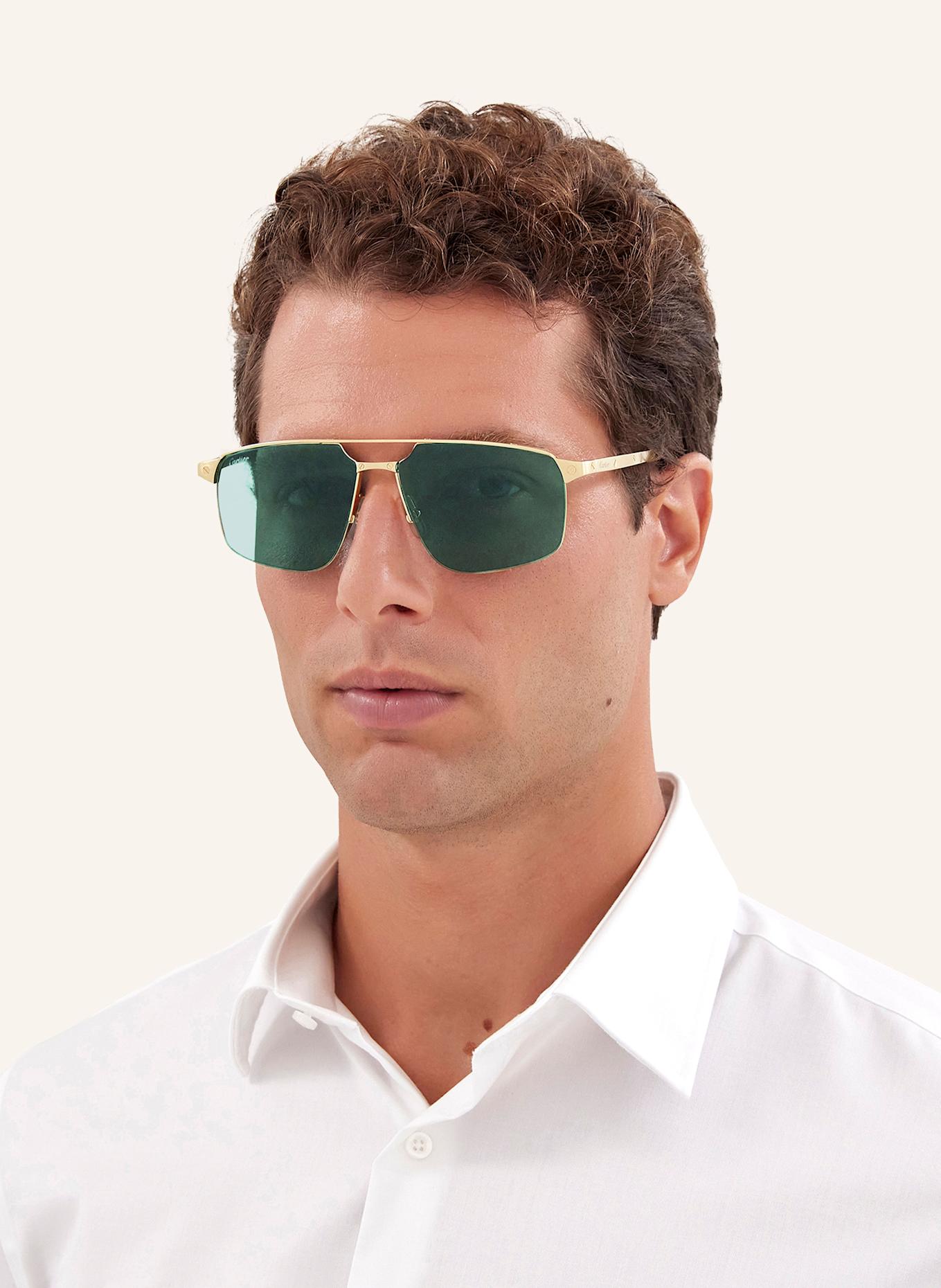 Cartier Sonnenbrille CT0385S: 2300J1 - GOLD/ DUNKELGRÜN