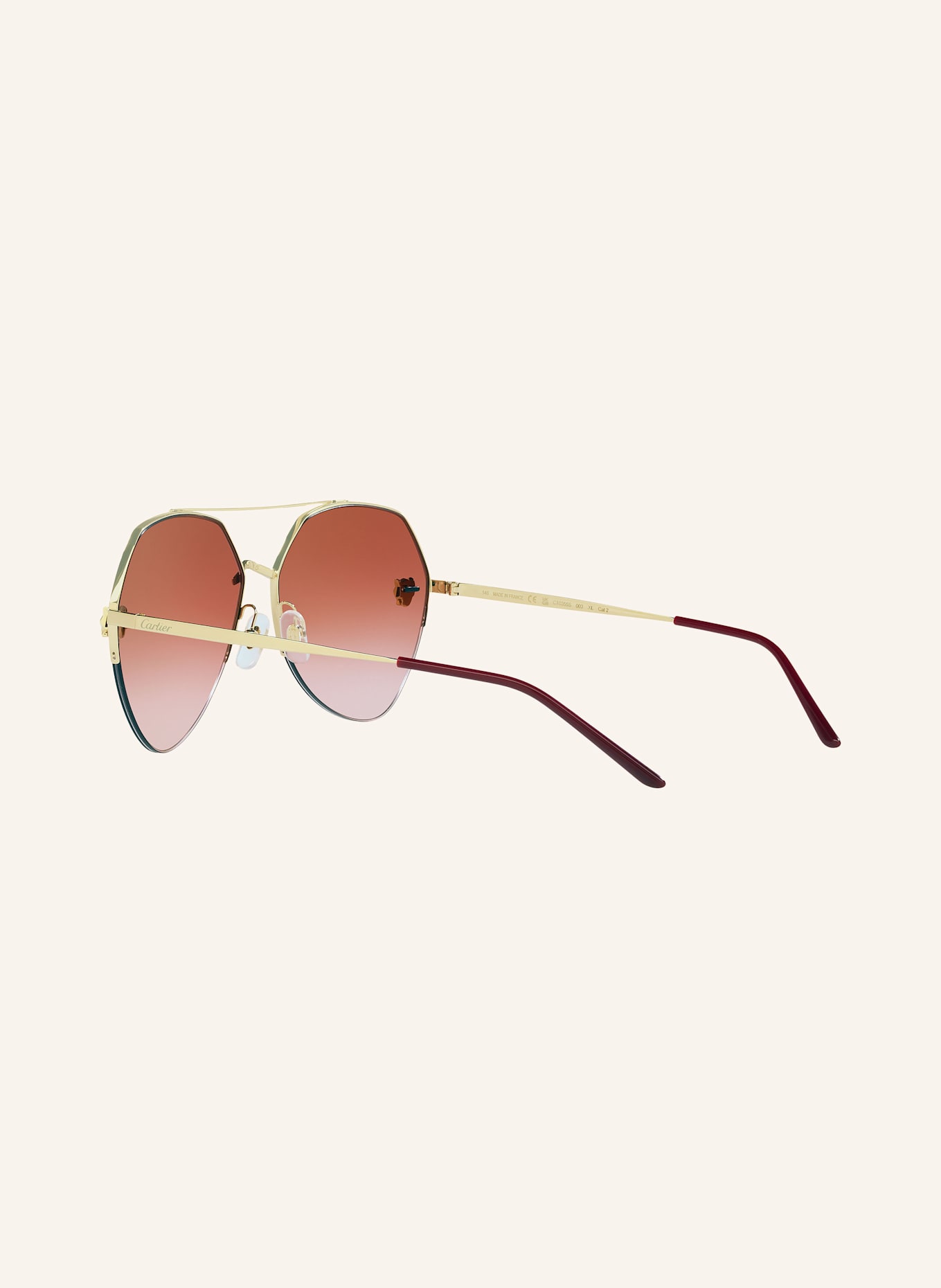 Cartier Sonnenbrille CT0355S: 2390U1 - GOLD/ ROT VERLAUF