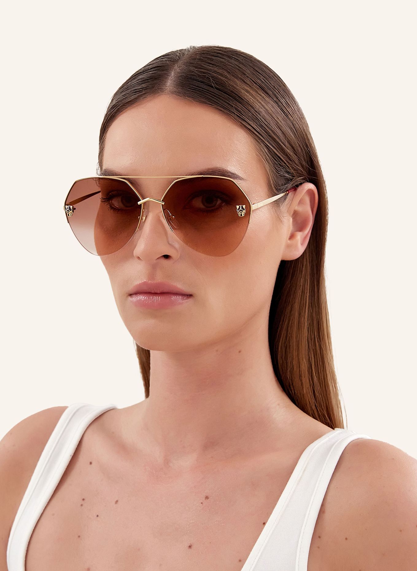 Cartier Sonnenbrille CT0355S: 2390U1 - GOLD/ ROT VERLAUF