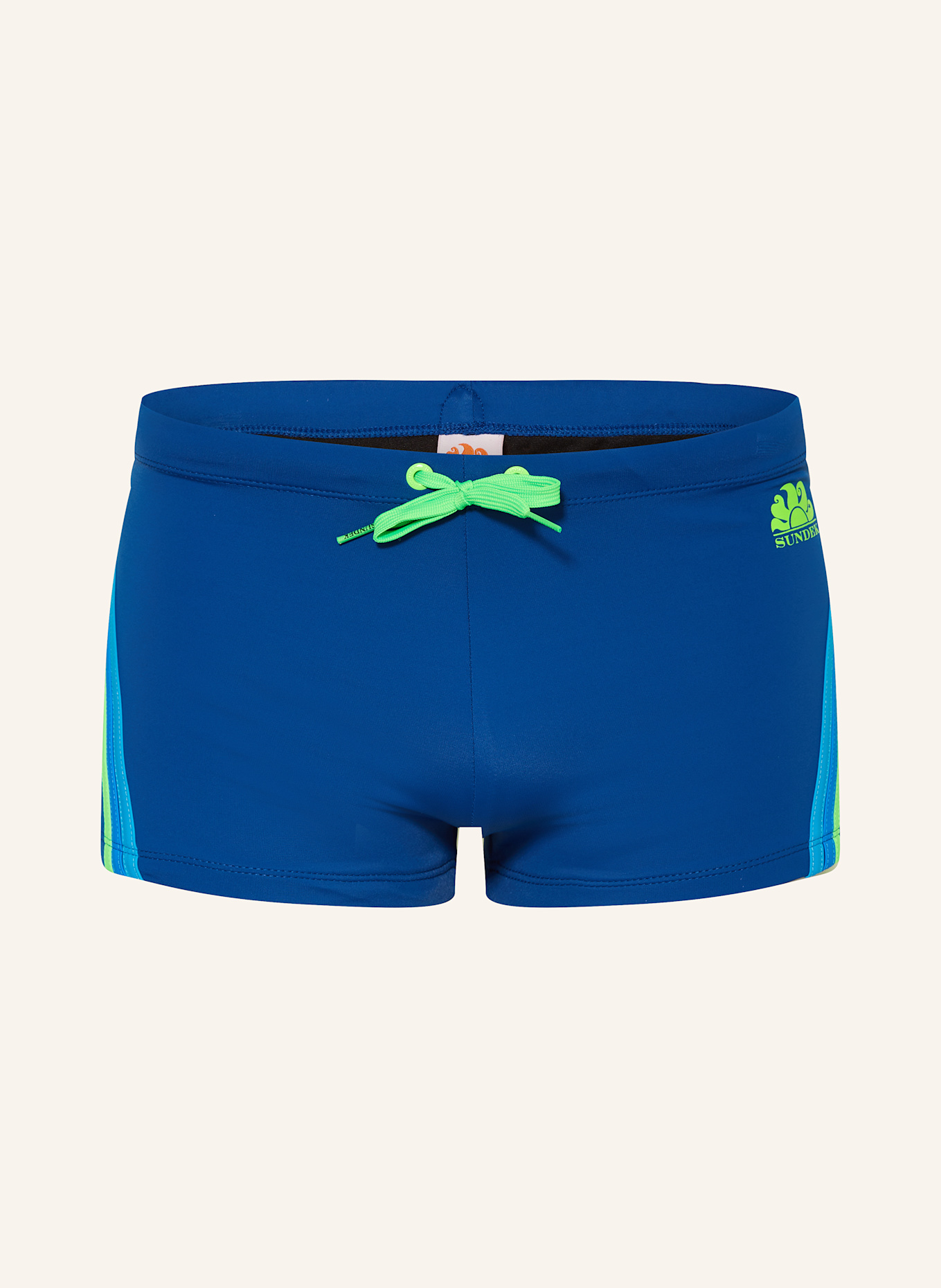 SUNDEK Swim trunks RAINBOW: BLUE / NEON GREEN / TURQUOISE