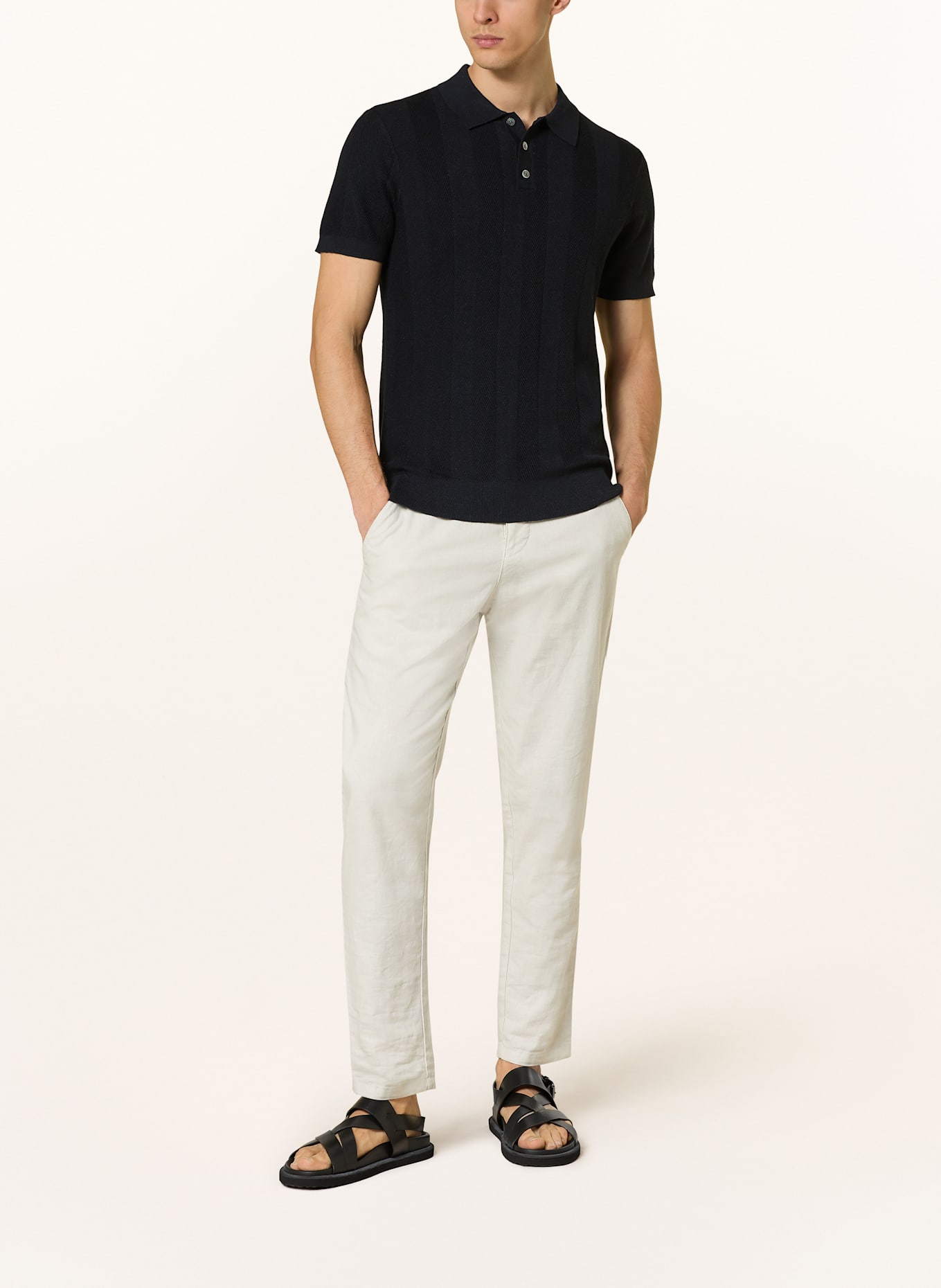 PROFUOMO Koszulka polo z dzianiny regular fit: GRANATOWY