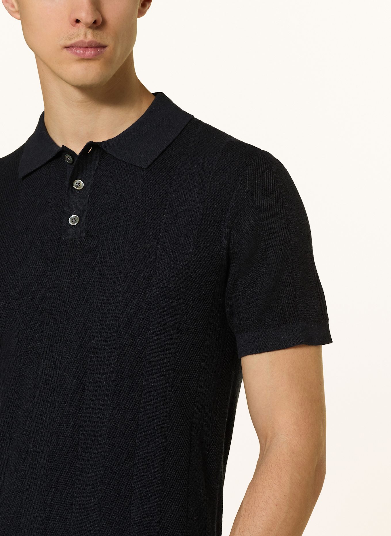 PROFUOMO Koszulka polo z dzianiny regular fit: GRANATOWY