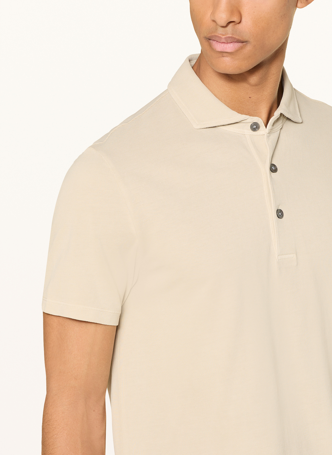 PROFUOMO Piqué-Poloshirt Slim Fit: BEIGE