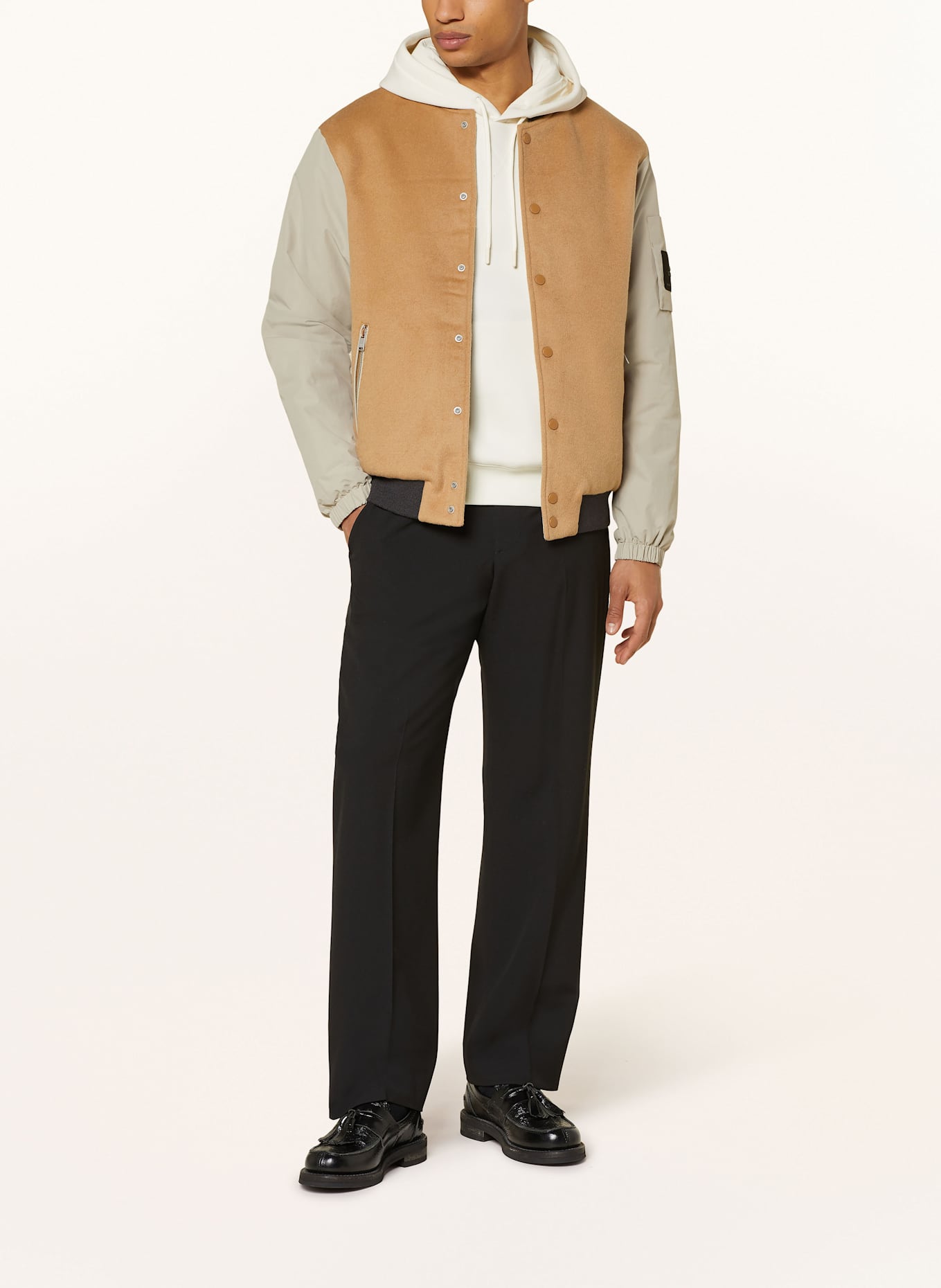REPLAY Blouson im Materialmix: HELLBRAUN/ CAMEL