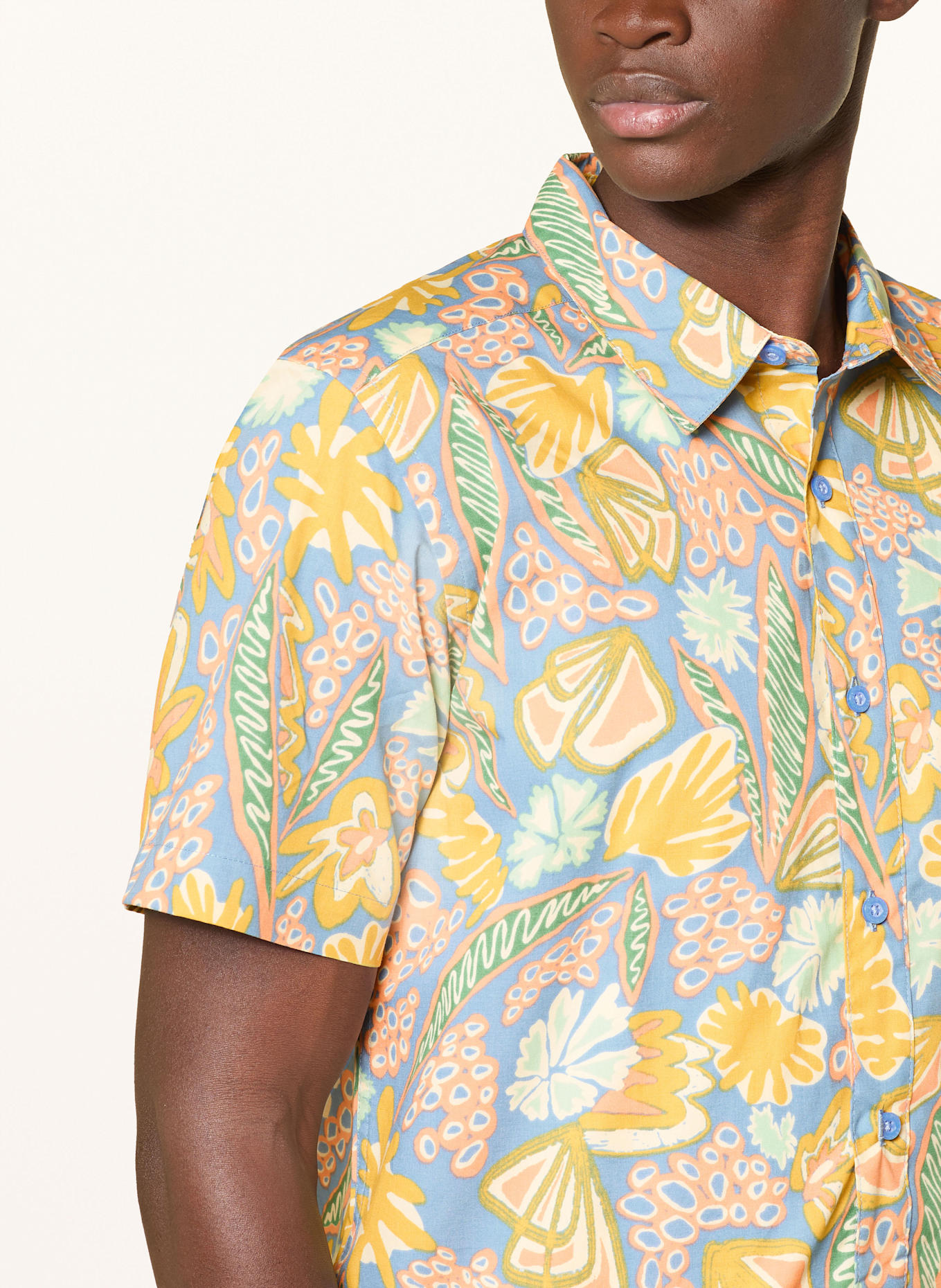 patagonia Outdoor-Hemd: HELLBLAU/ DUNKELGELB/ HELLORANGE