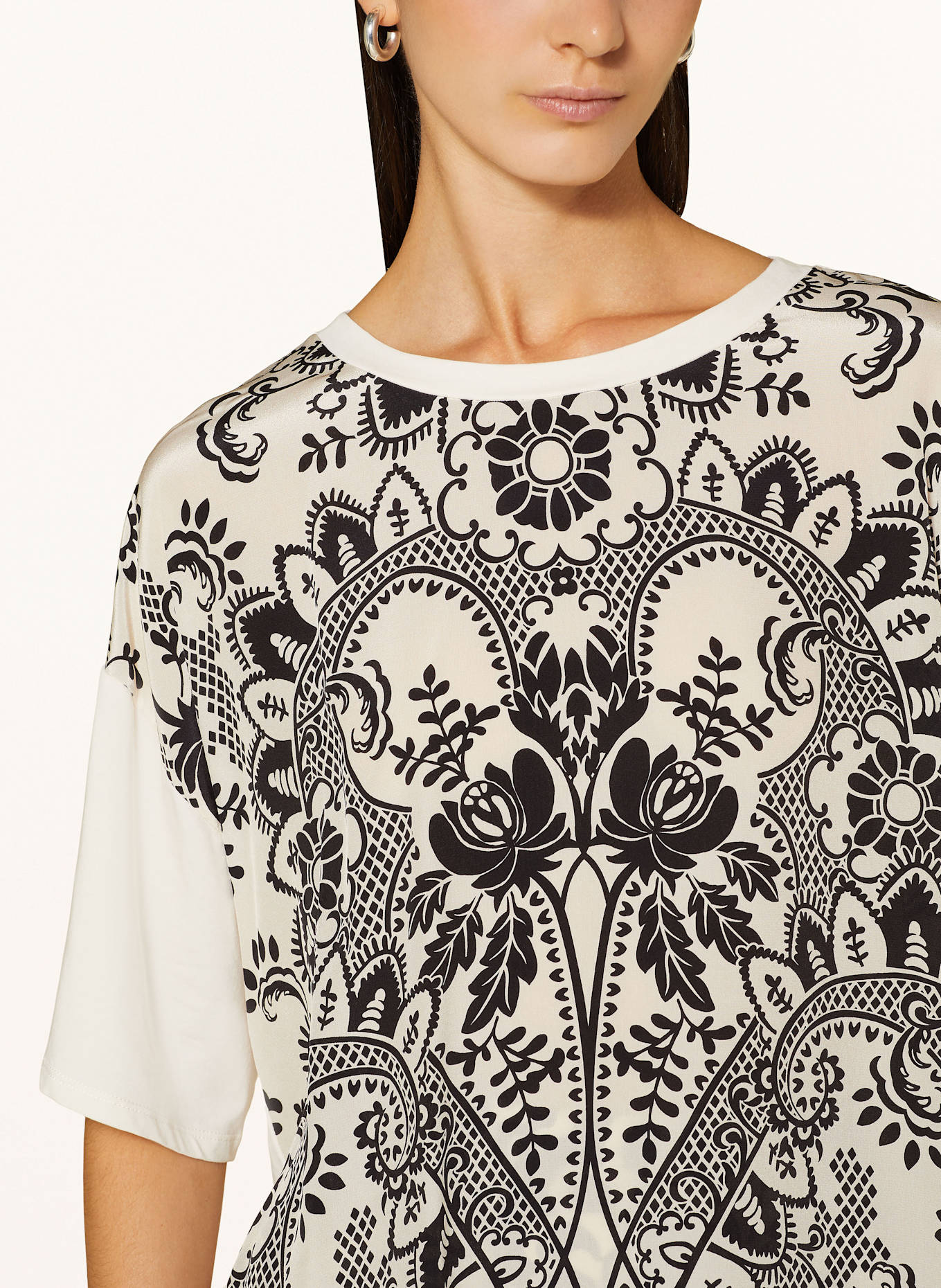 WEEKEND MAX MARA 半袖Tシャツ PAMPAS 005 2515941082 Printed silk and jersey T-shirt, ivory | Weekend Max Mara