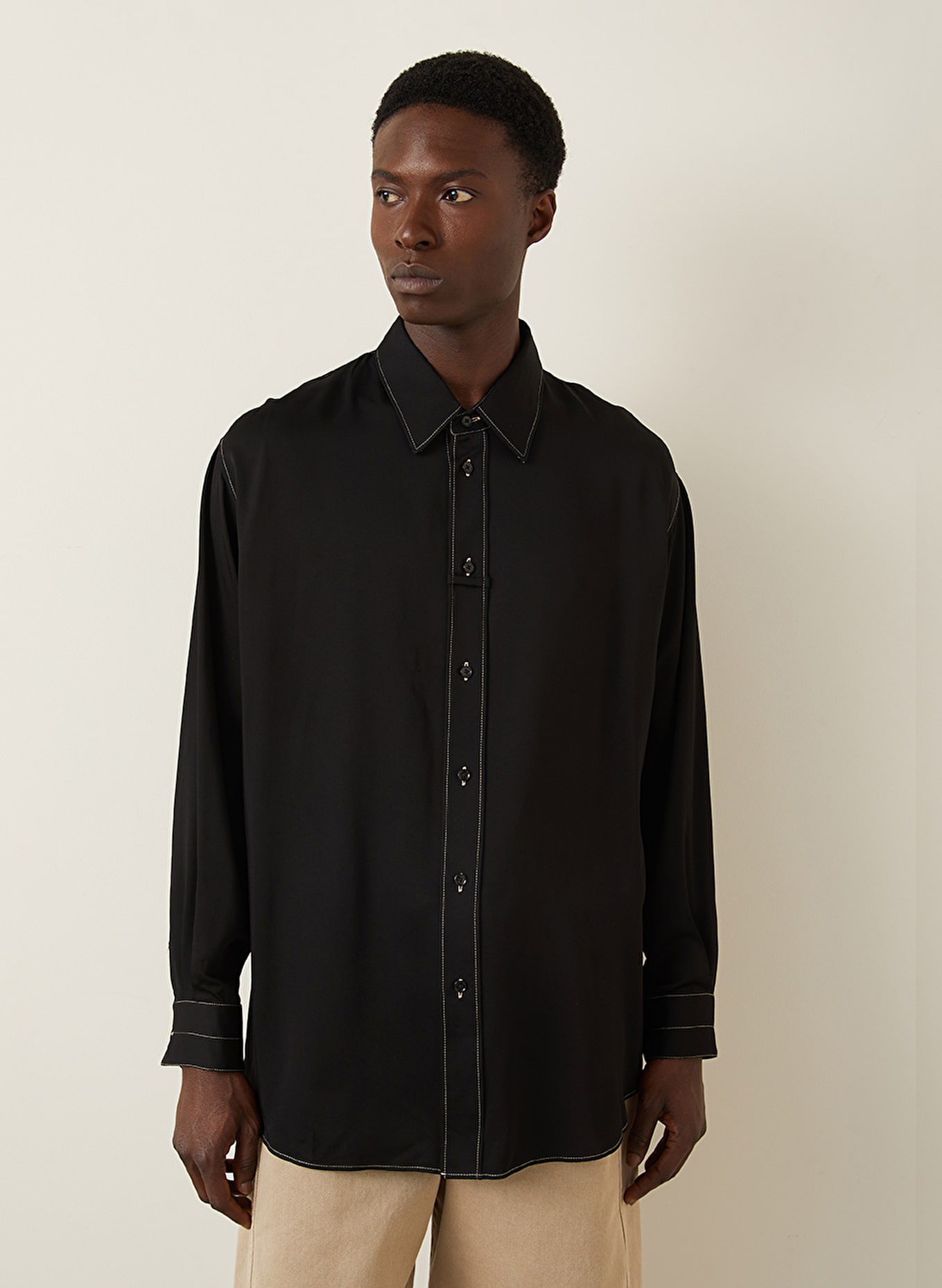LEMAIRE Košile Comfort Fit: ČERNÁ