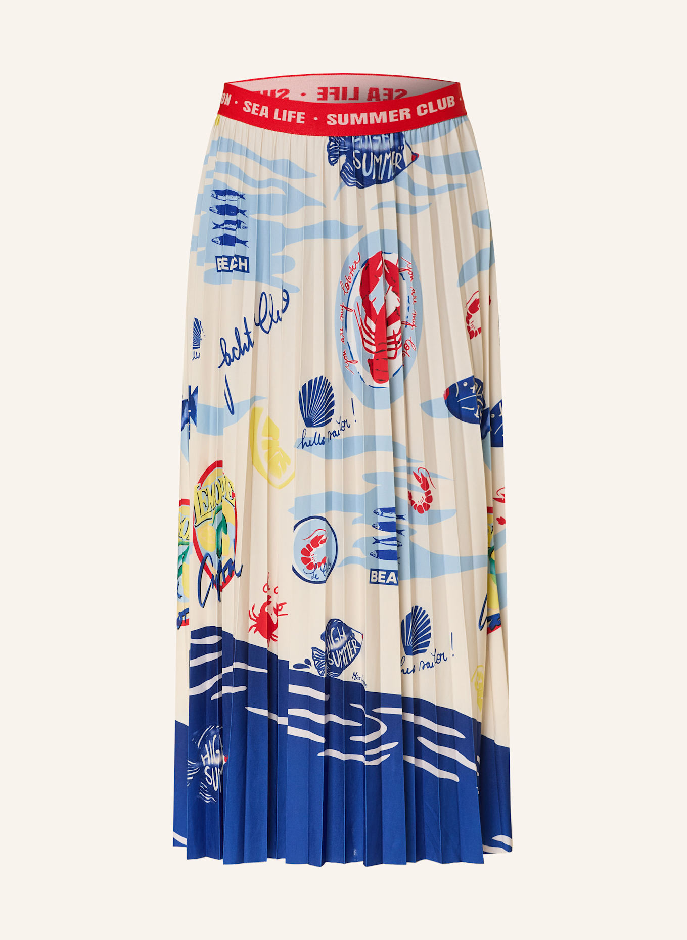 Miss Lagotte Pleated skirt: ECRU / BLUE / RED