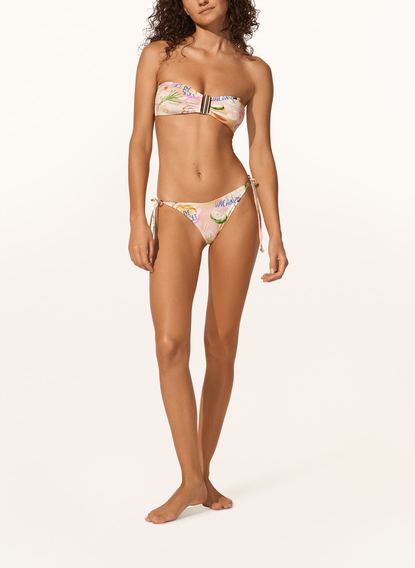 watercult Bandeau-Bikini-Top VACATION FIZZ: NUDE/ HELLGRÜN/ BLAU