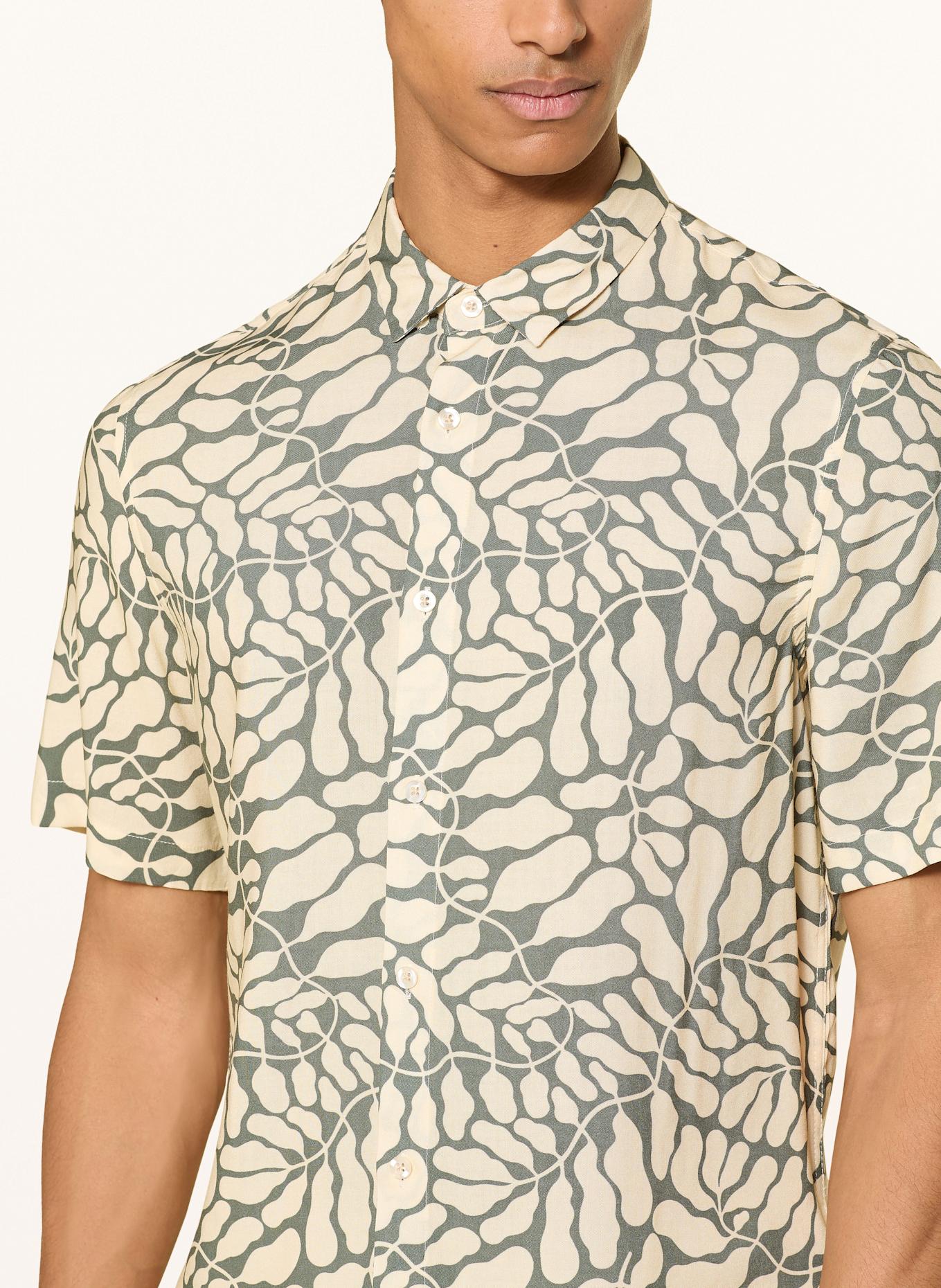 NOWADAYS Kurzarm-Hemd Slim Fit: ECRU / KHAKI