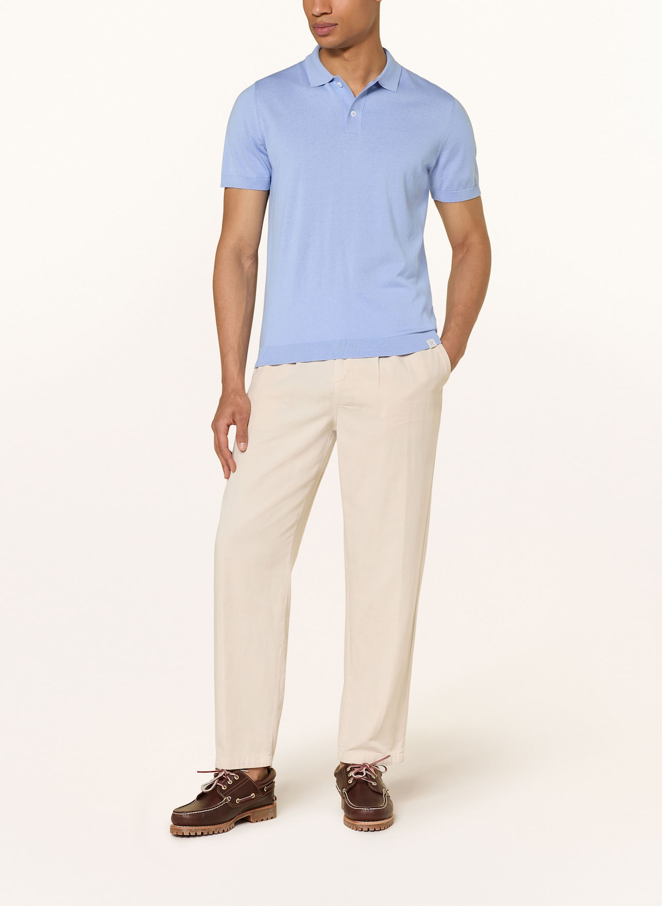 NOWADAYS Strick-Poloshirt mit Seide: BLAU