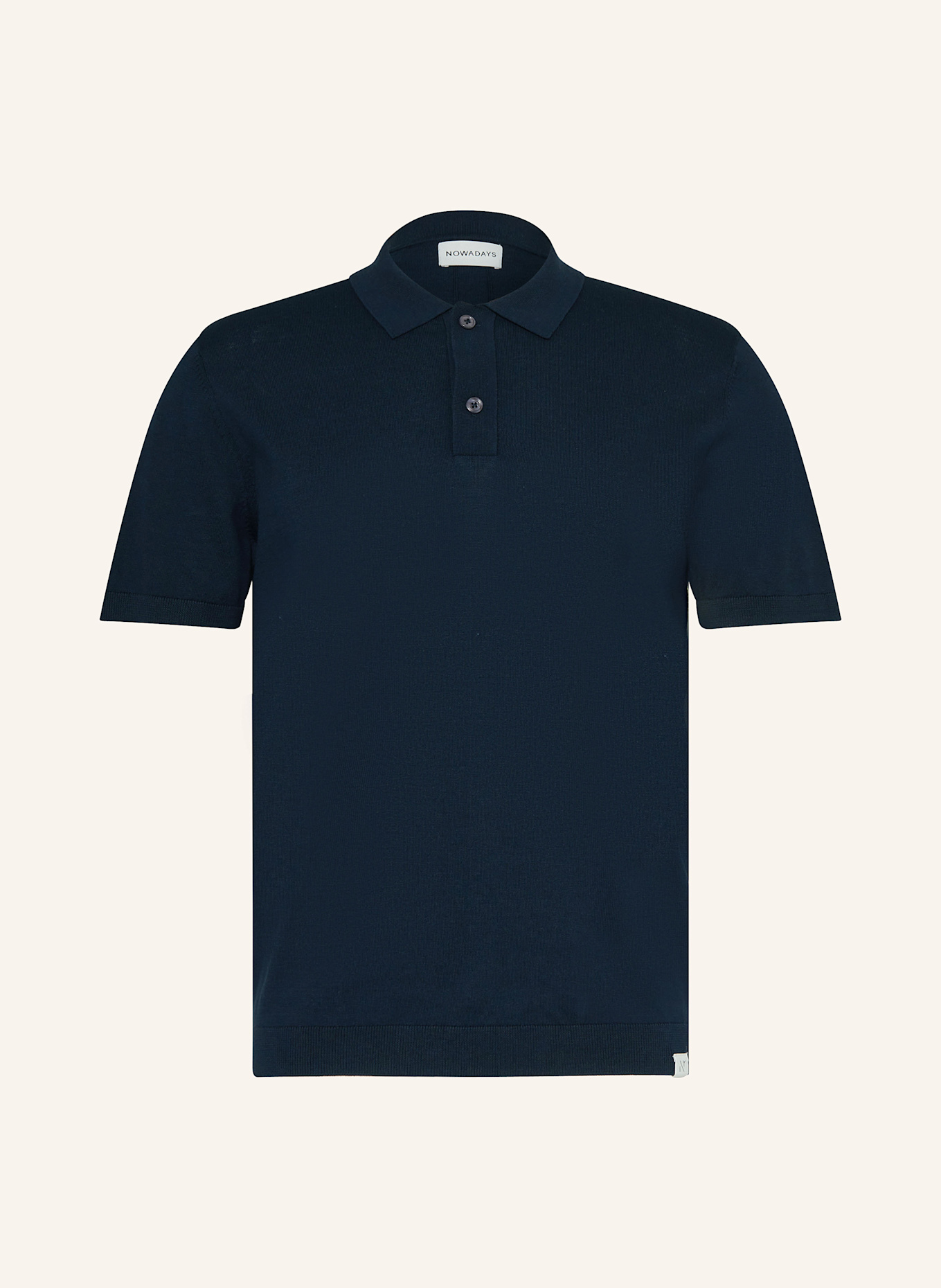 NOWADAYS Strick-Poloshirt mit Seide: DUNKELBLAU