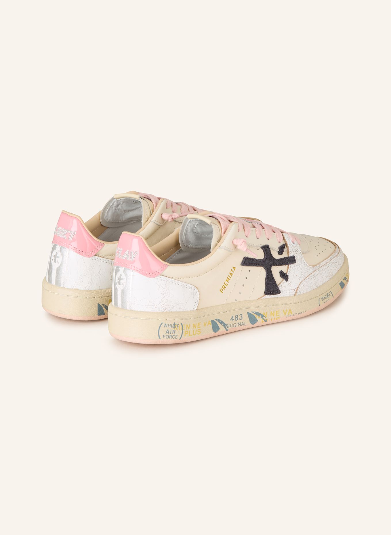 PREMIATA BSKT CLAY sneakers: CREAM / ECRU / PINK