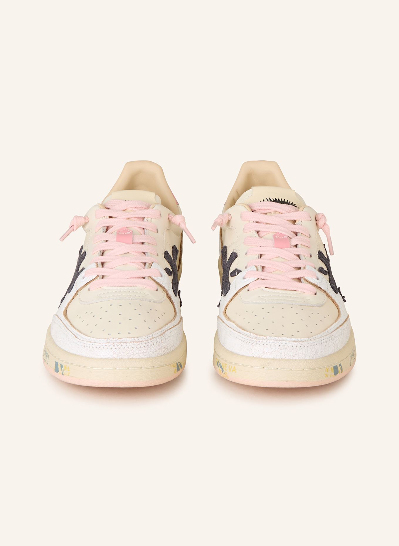 PREMIATA BSKT CLAY sneakers: CREAM / ECRU / PINK