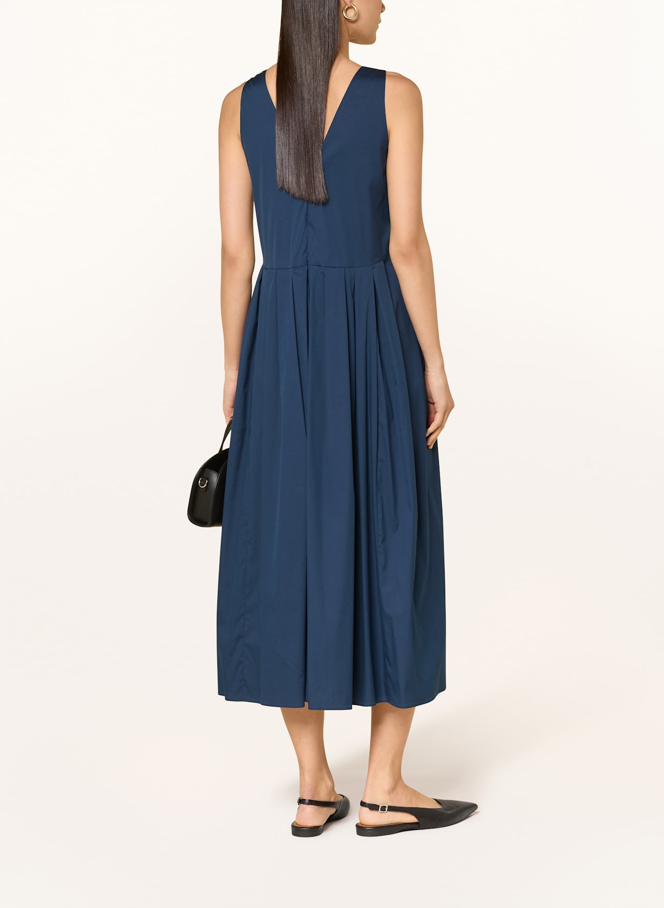 S Max Mara MOIRA dress with pleats in dark blue