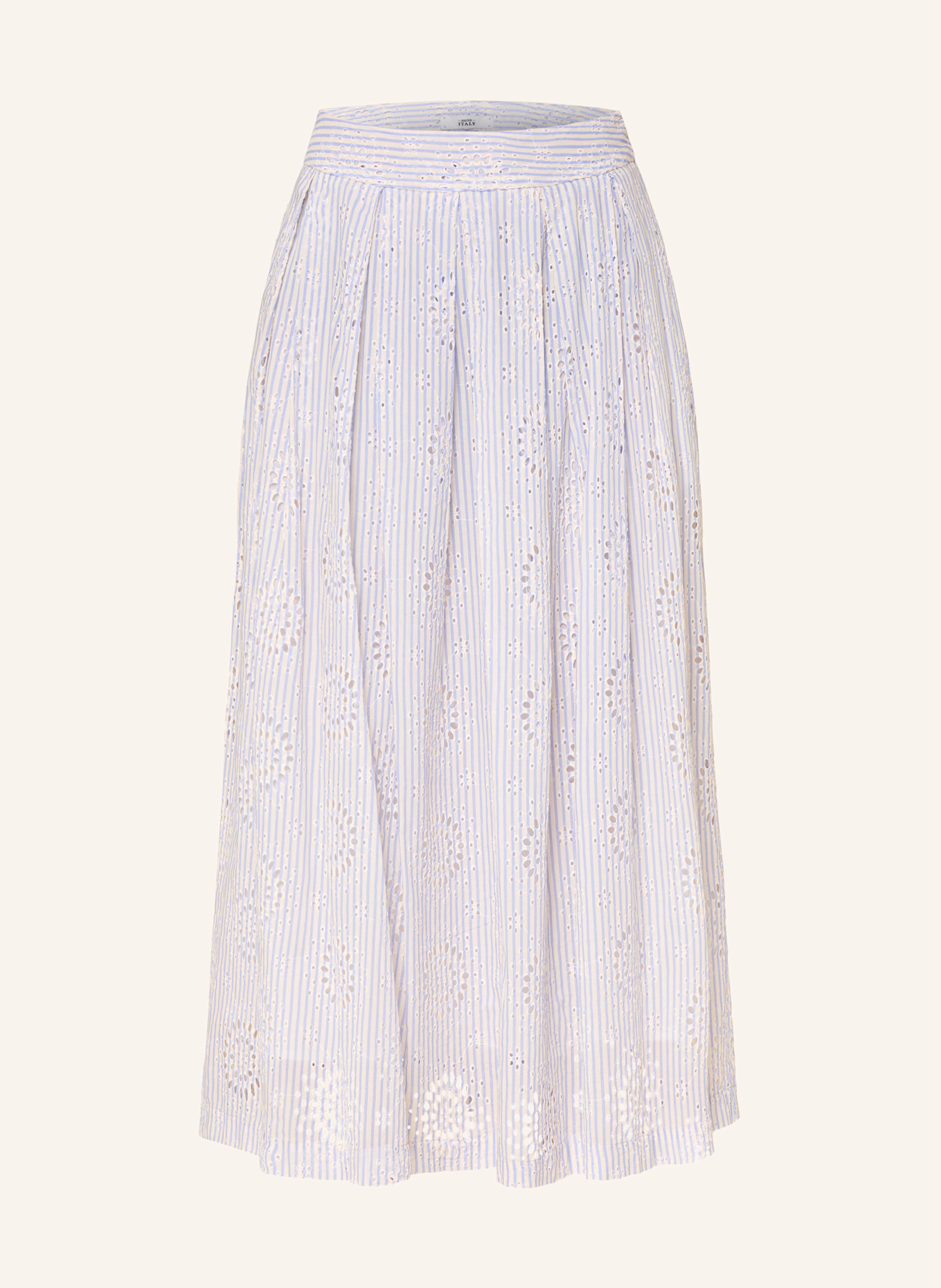 0039 ITALY KYLIE skirt with broderie anglaise: LIGHT BLUE / WHITE