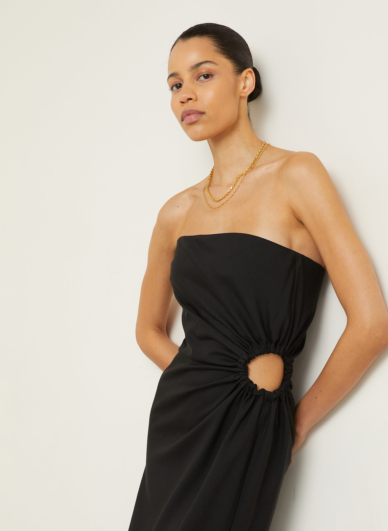 Max Mara SILVA off-shoulder dress in black