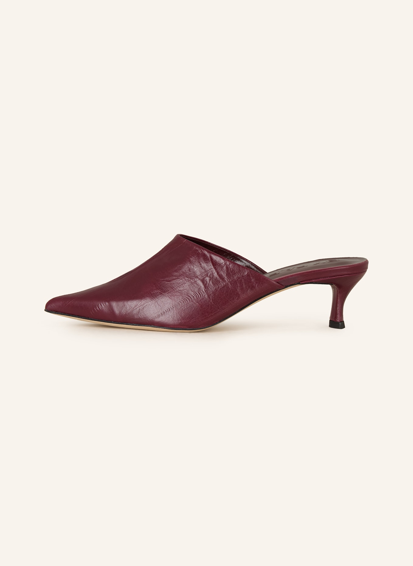BY FAR Mules LUCIANA: DUNKELROT