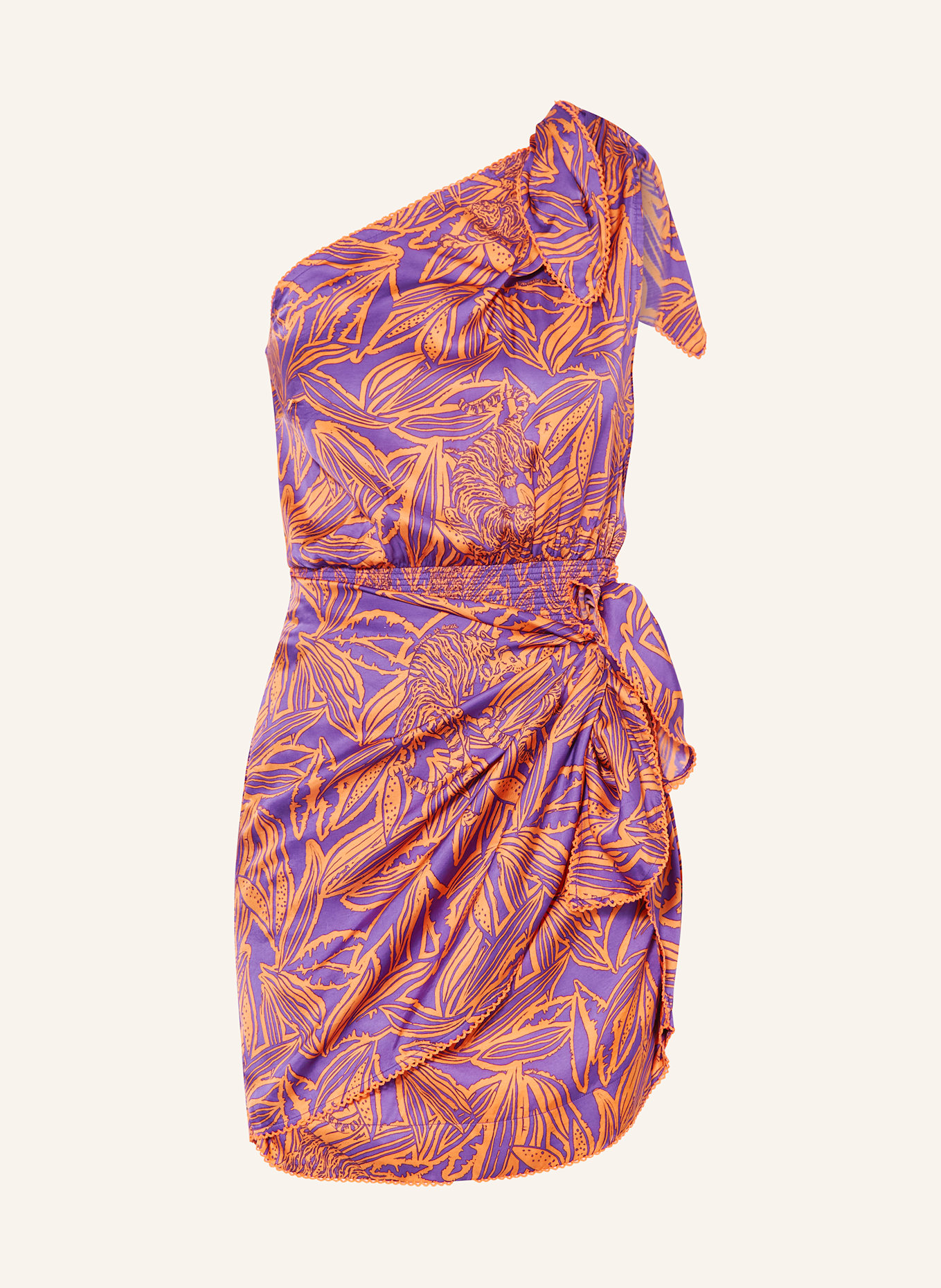 Poupette St Barth Strandkleid CELIE: LILA / ORANGE