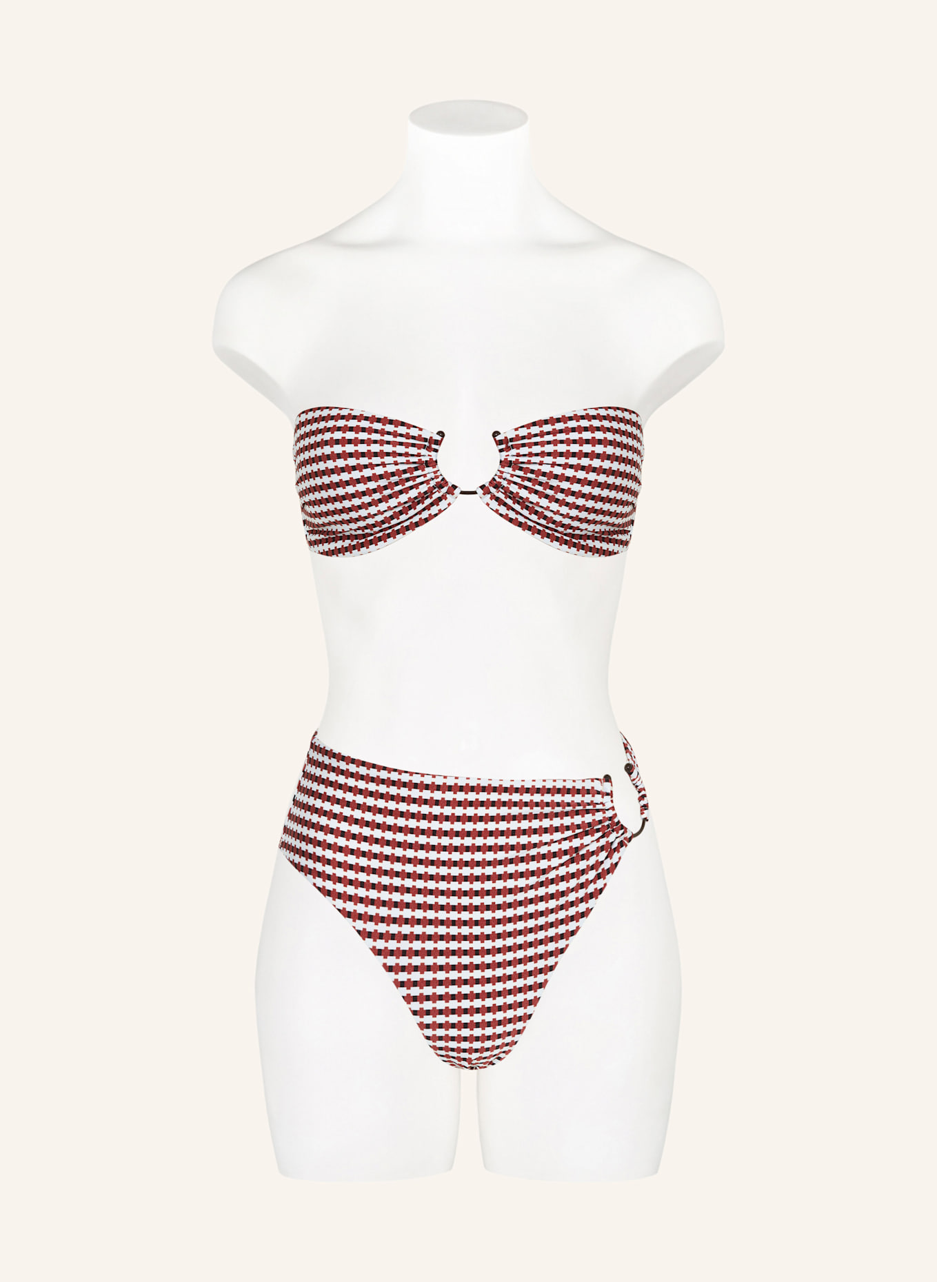 JETS Australia Bandeau-Bikini-Top ZARLA: DUNKELROT/ HELLBLAU/ ECRU