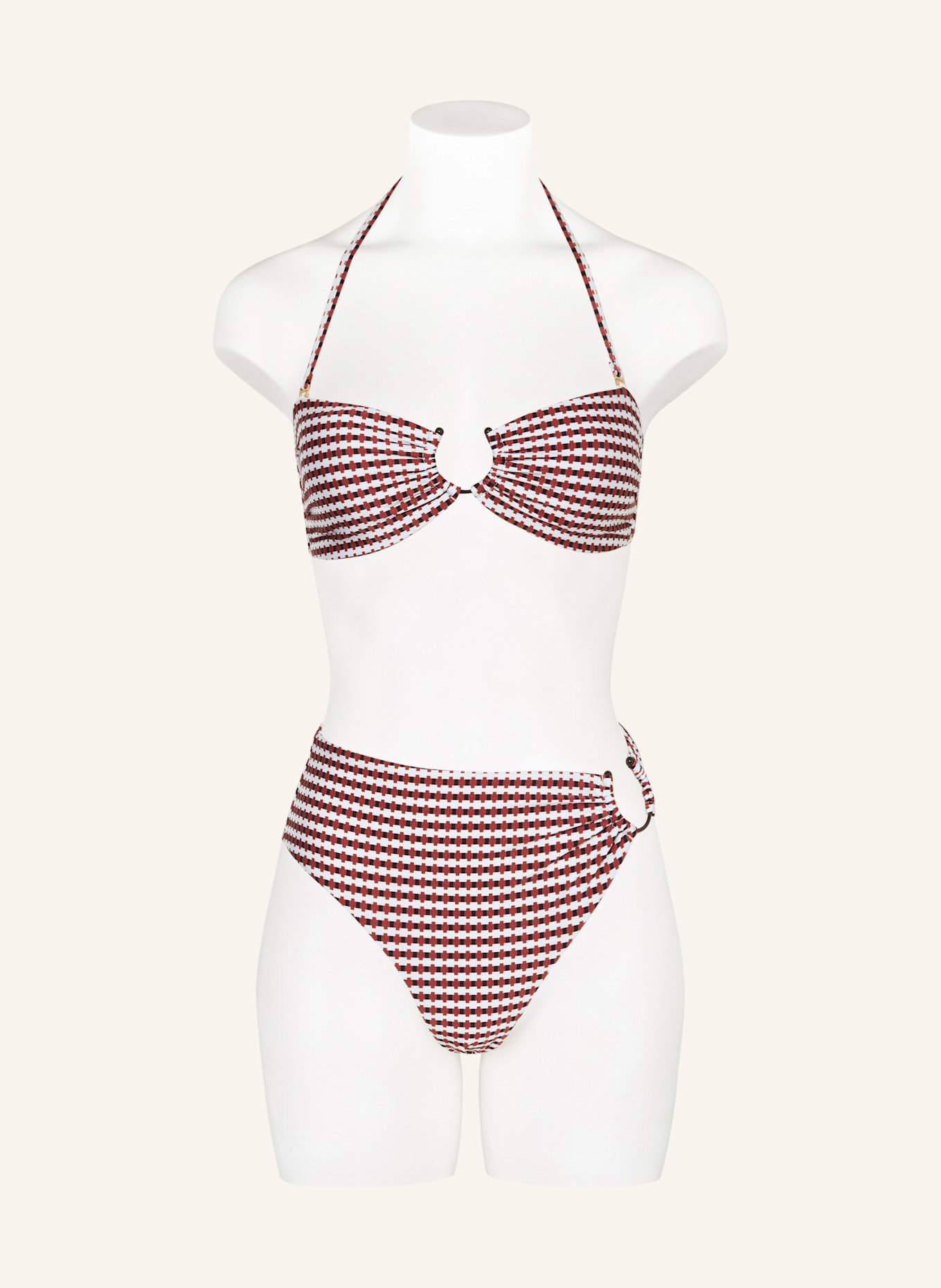 JETS Australia Bandeau-Bikini-Top ZARLA: DUNKELROT/ HELLBLAU/ ECRU