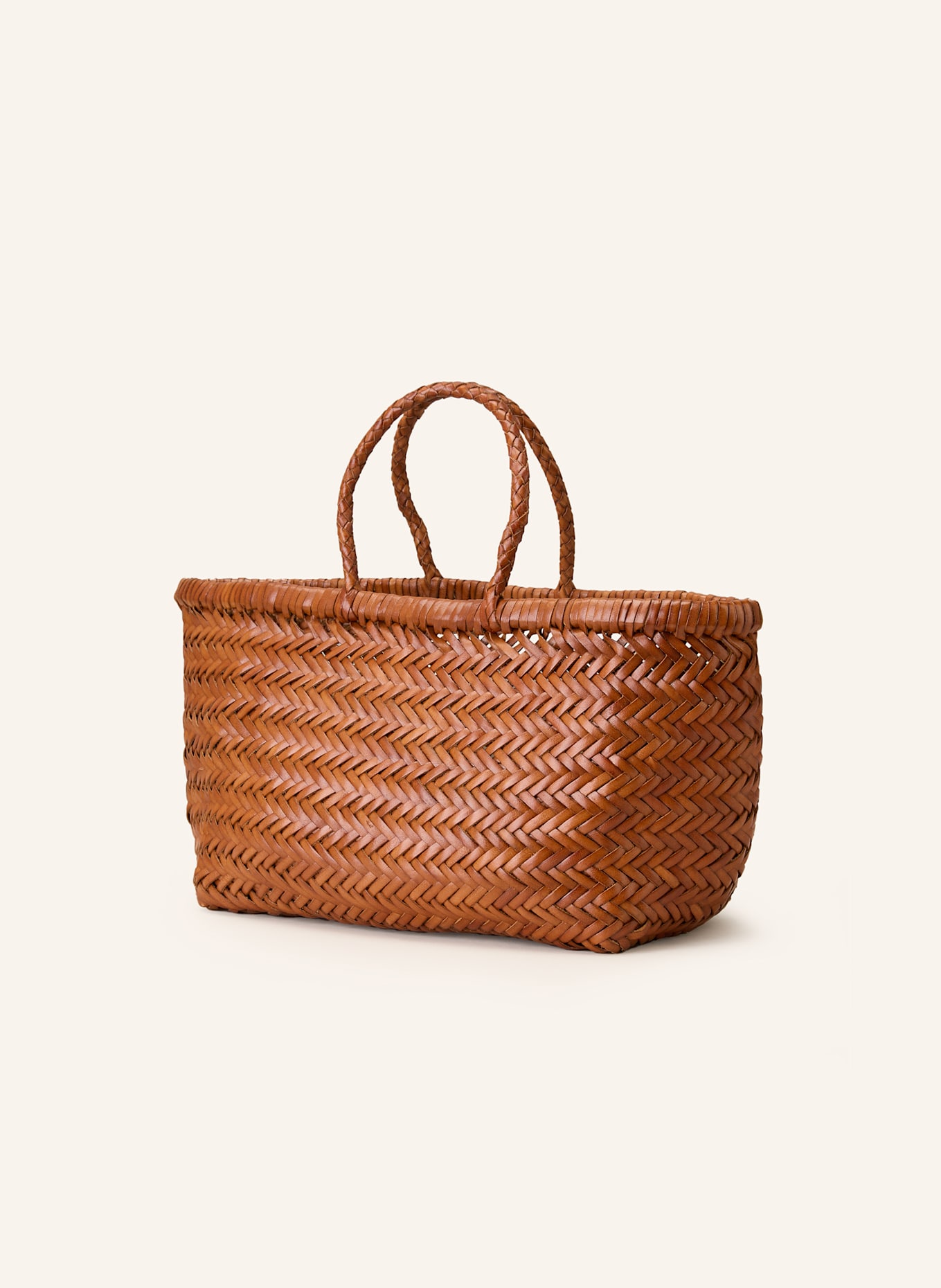 DRAGON DIFFUSION Handtasche BAMBOO TRIPLE JUMP SMALL: COGNAC