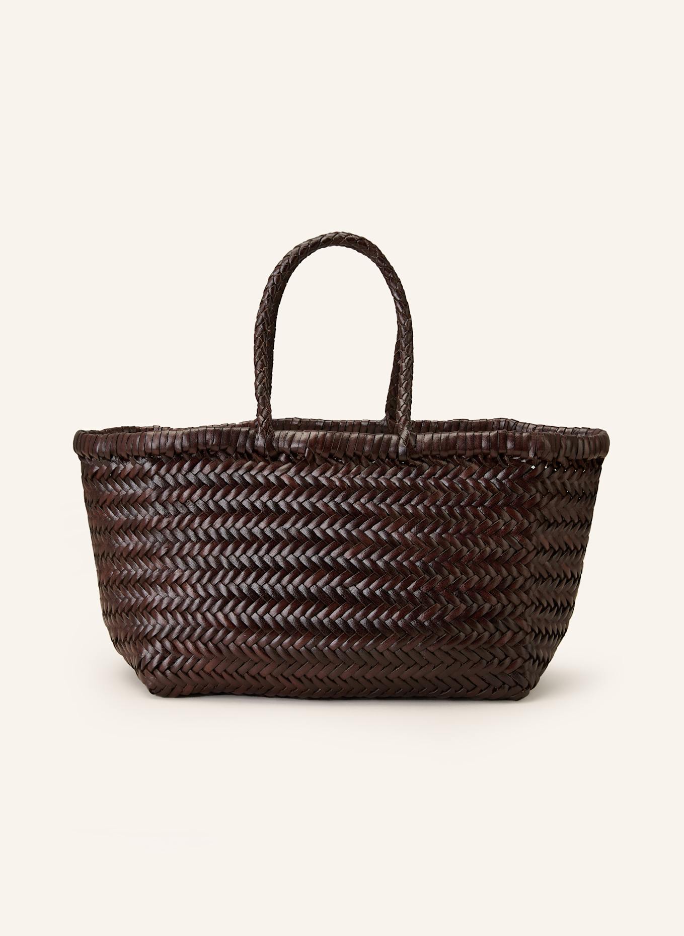 DRAGON DIFFUSION Handtasche BAMBOO TRIPLE JUMP SMALL: DUNKELBRAUN