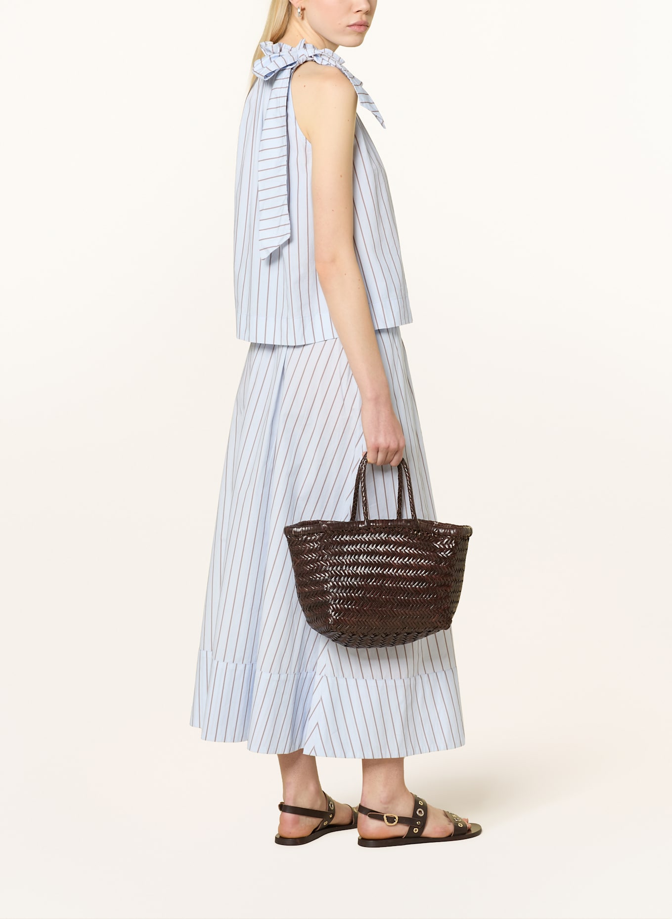 DRAGON DIFFUSION Handtasche BAMBOO TRIPLE JUMP SMALL: DUNKELBRAUN