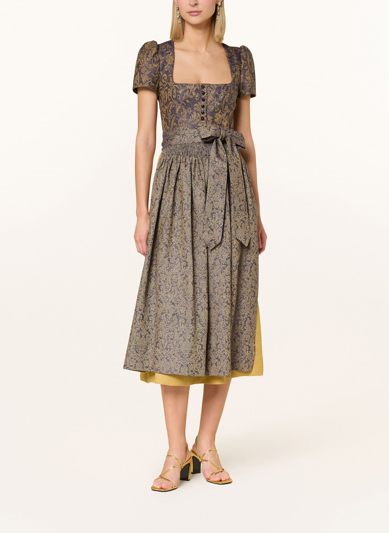 Gottseidank Dirndl TILDA: DUNKELGELB / DUNKELBLAU